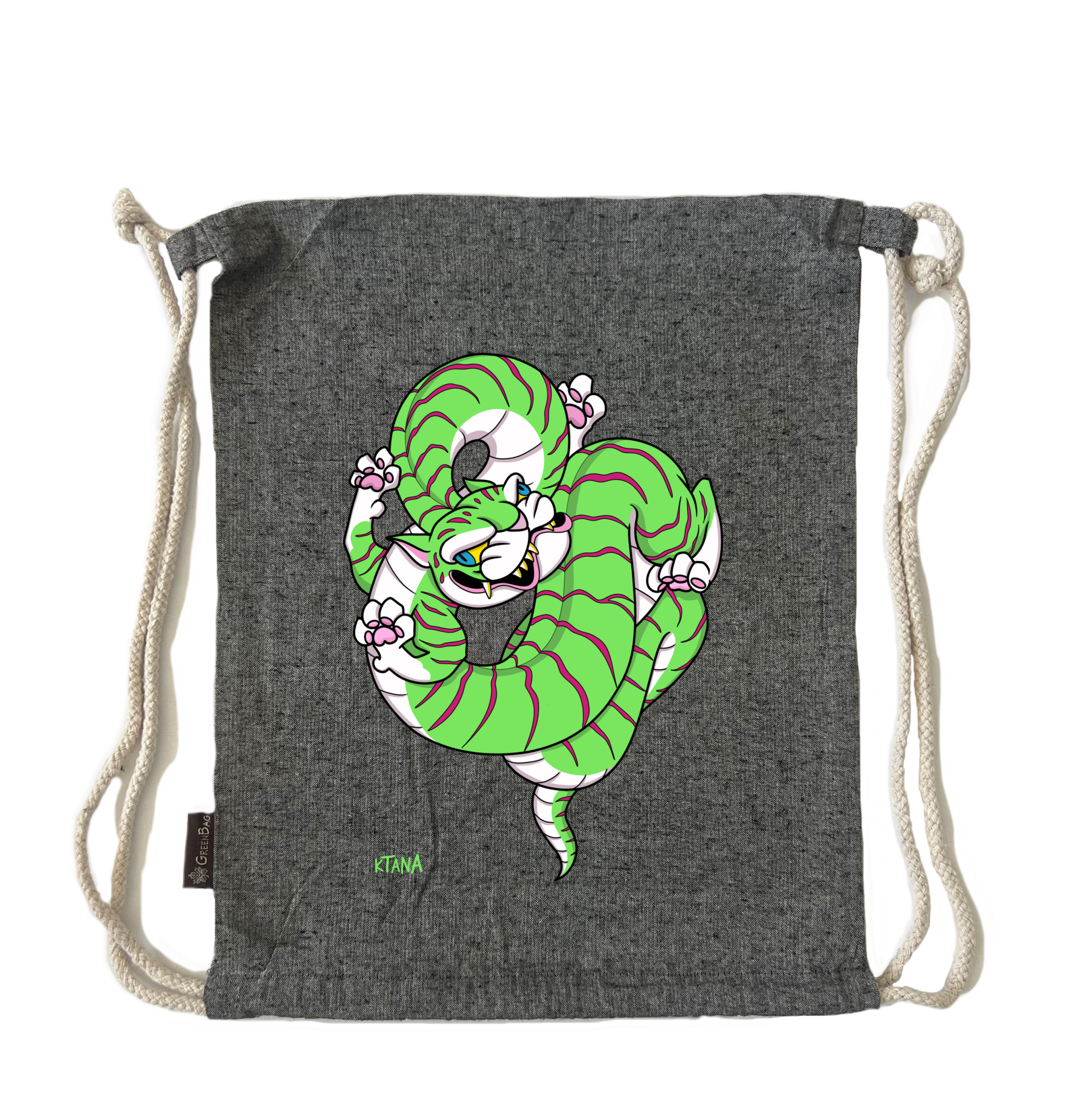 תיק שרוך Swirly green Tiger