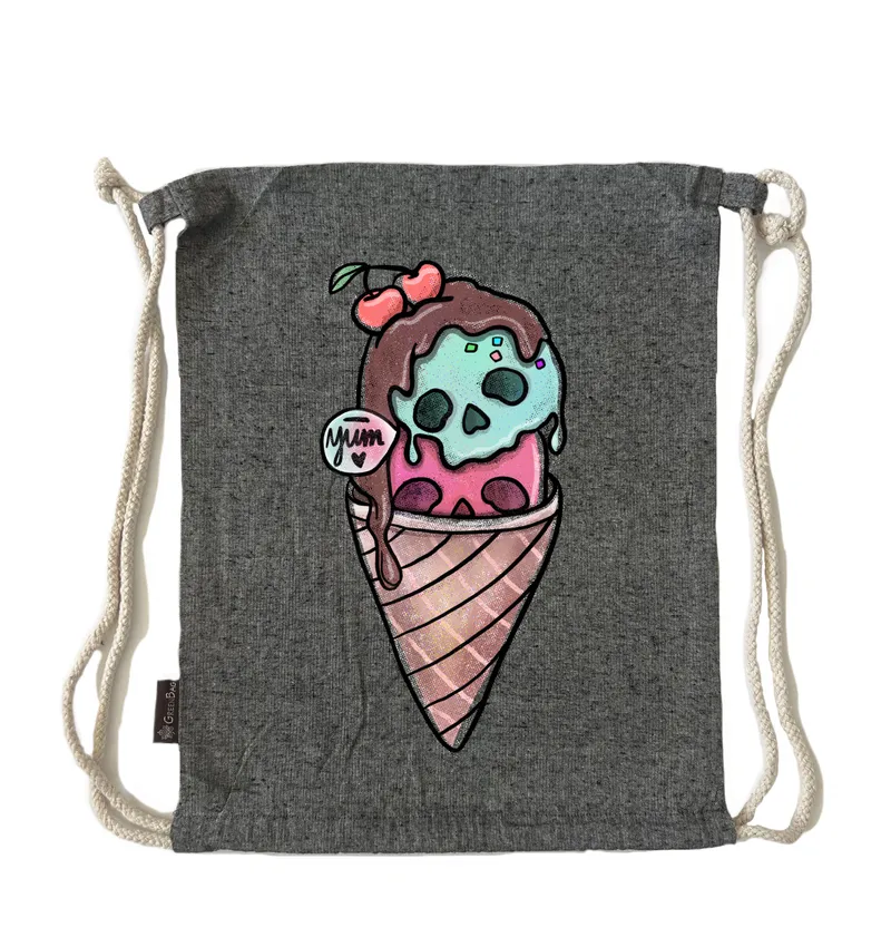 תיק שרוך ice cream skull