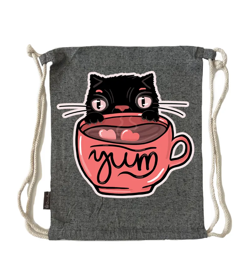 תיק שרוך coffee cat