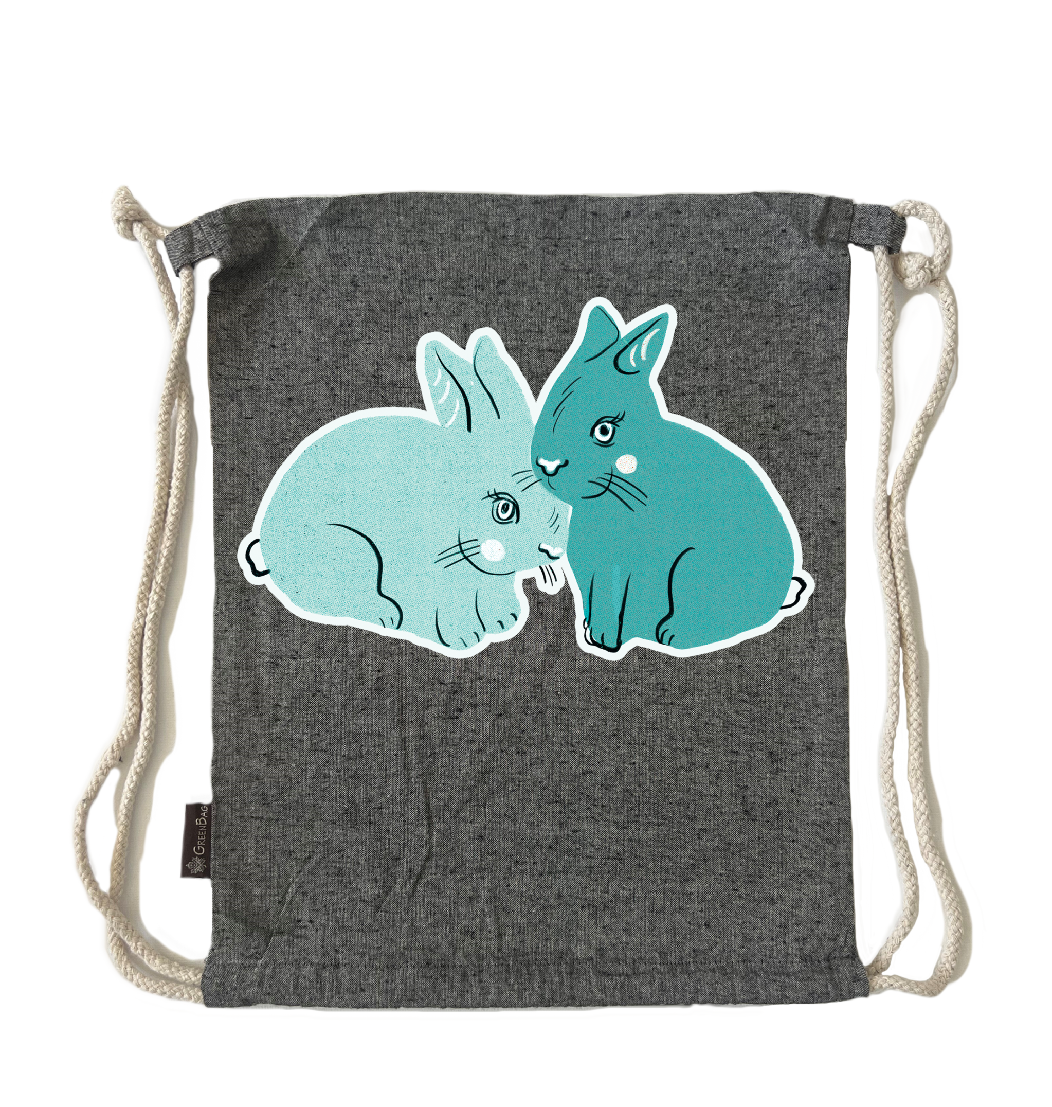 תיק שרוך bunnies green