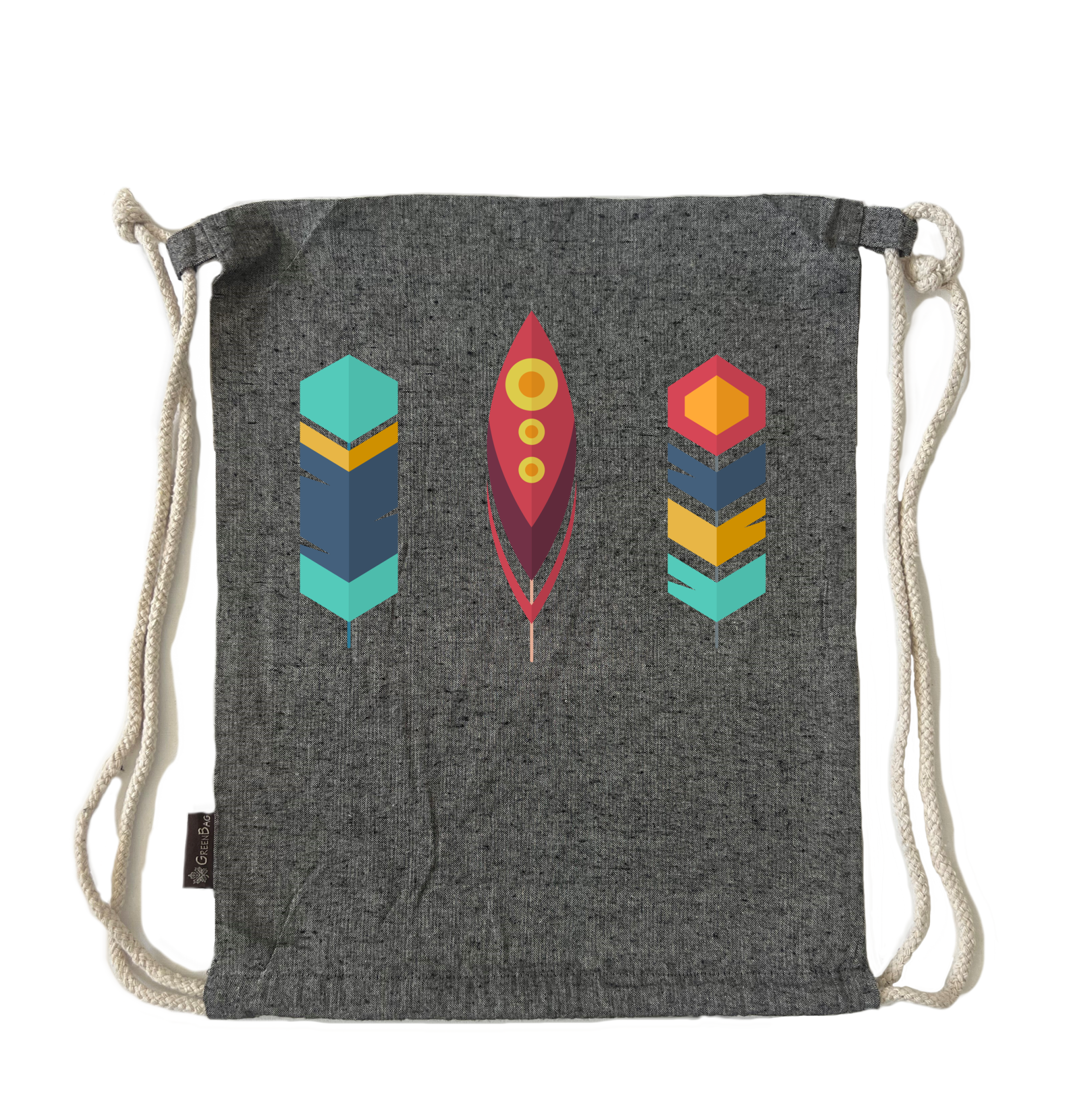 תיק שרוך נוצות גאומטרי