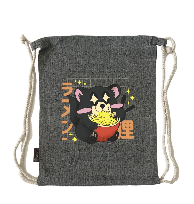 תיק שרוך Kawaii Raccoon Ramen