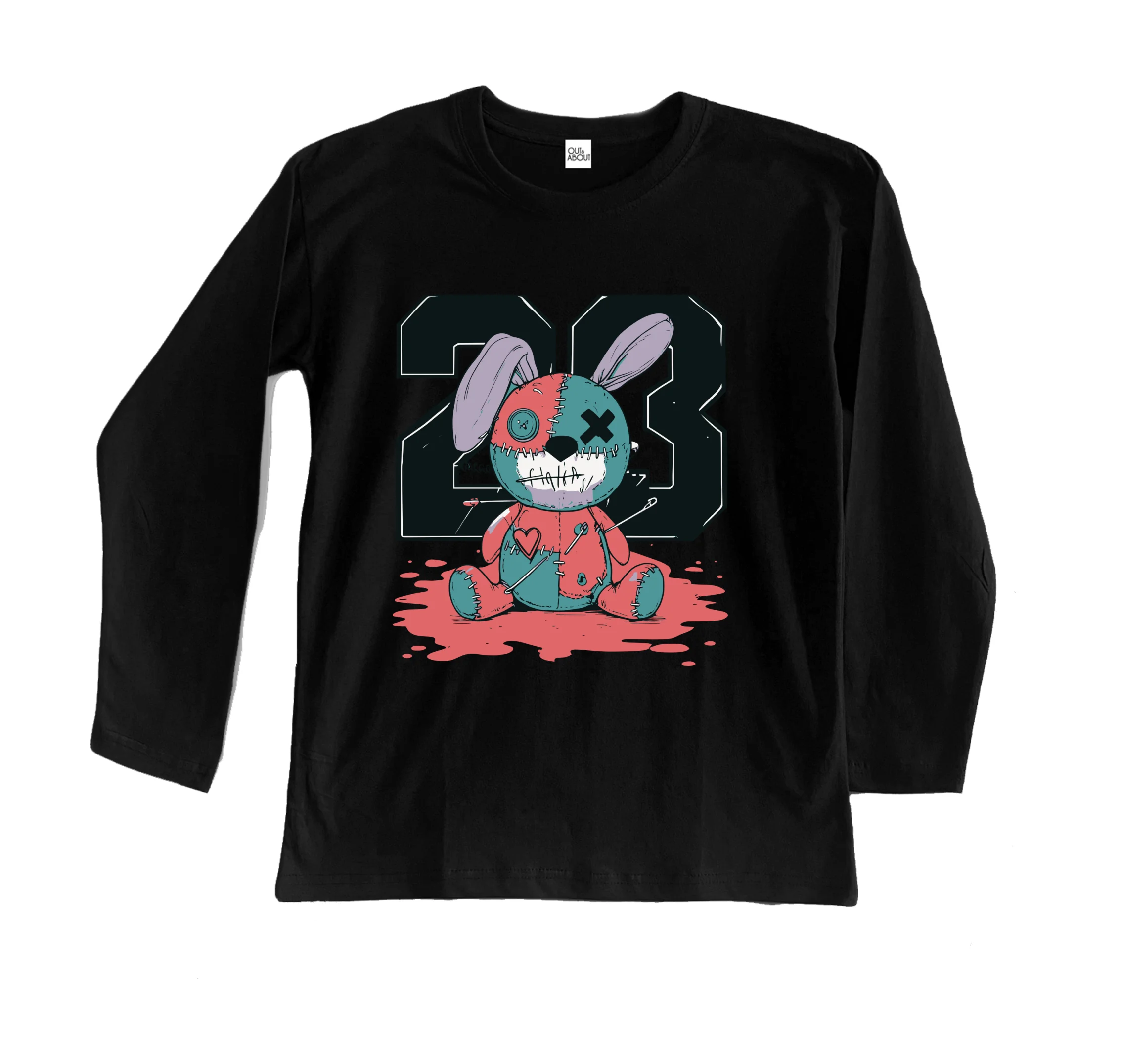 חולצה ארוכה ארנב מפחיד חולצה ארוכה ארנב מפחיד