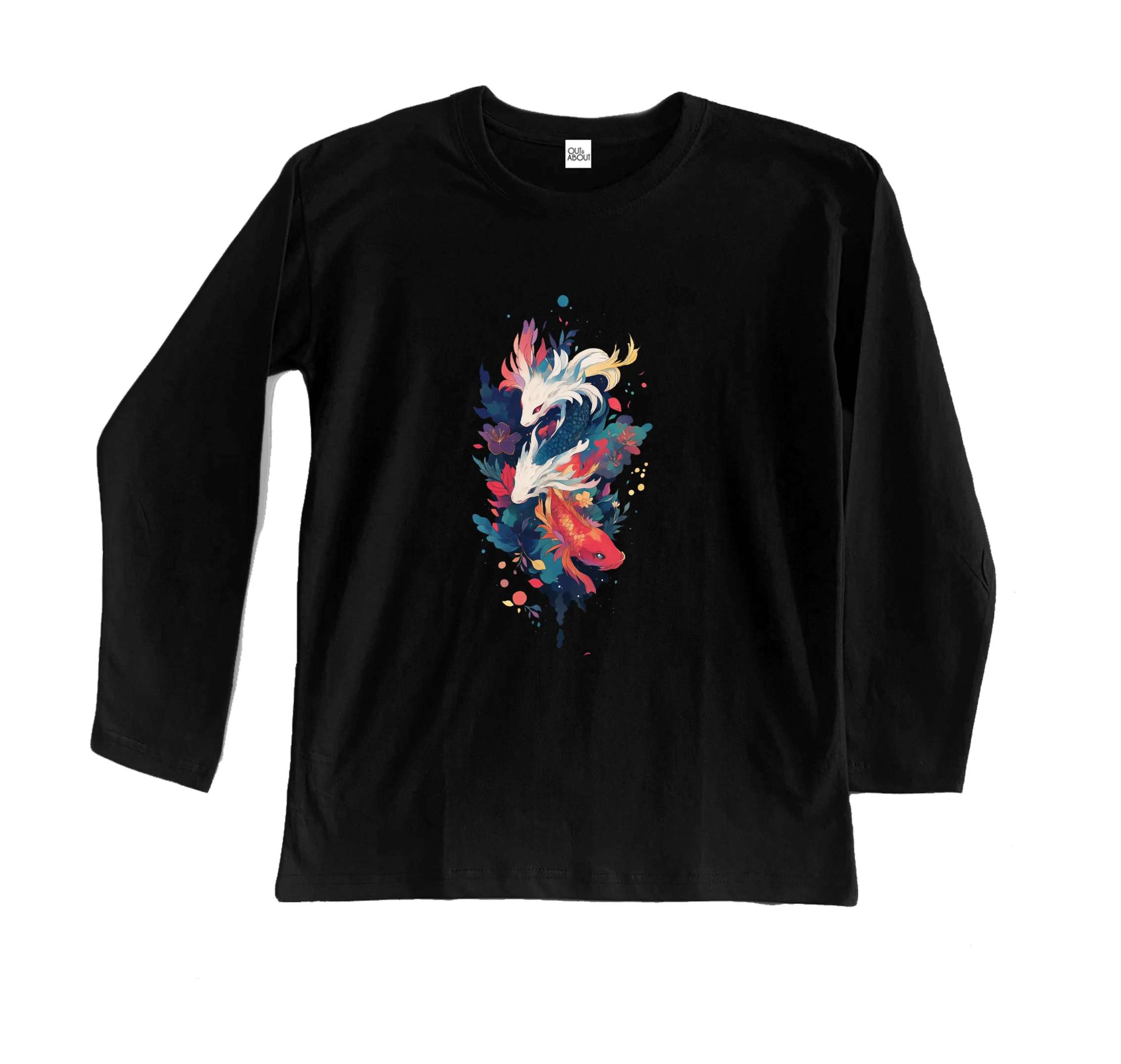 חולצה ארוכה אנימה דגים ודרקונים חולצה ארוכה אנימה דגים ודרקונים