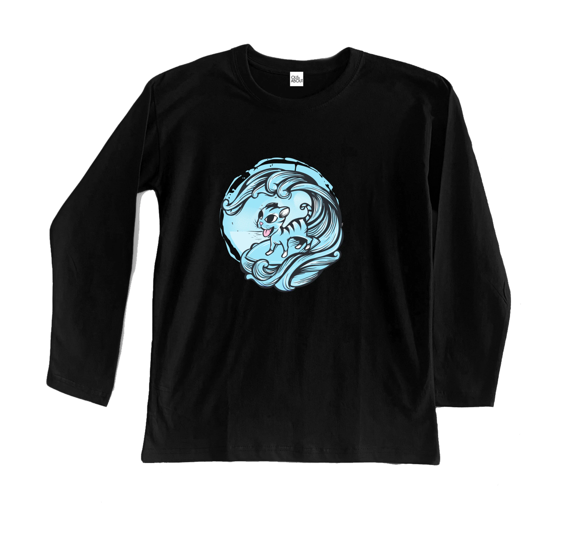 חולצה ארוכה חתול גולש חולצה ארוכה חתול גולש