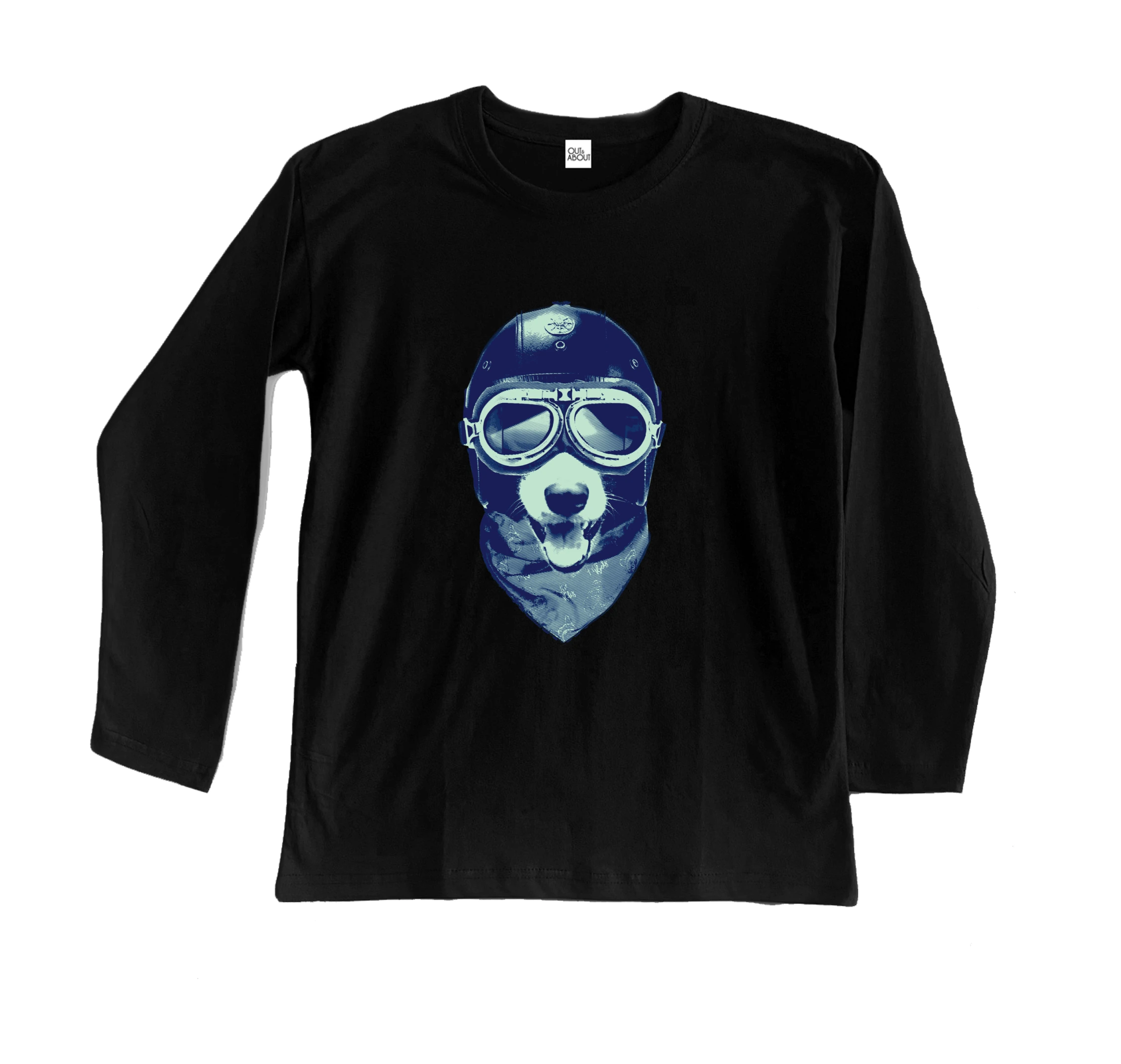 חולצה ארוכה כלב אופנוען חולצה ארוכה כלב אופנוען