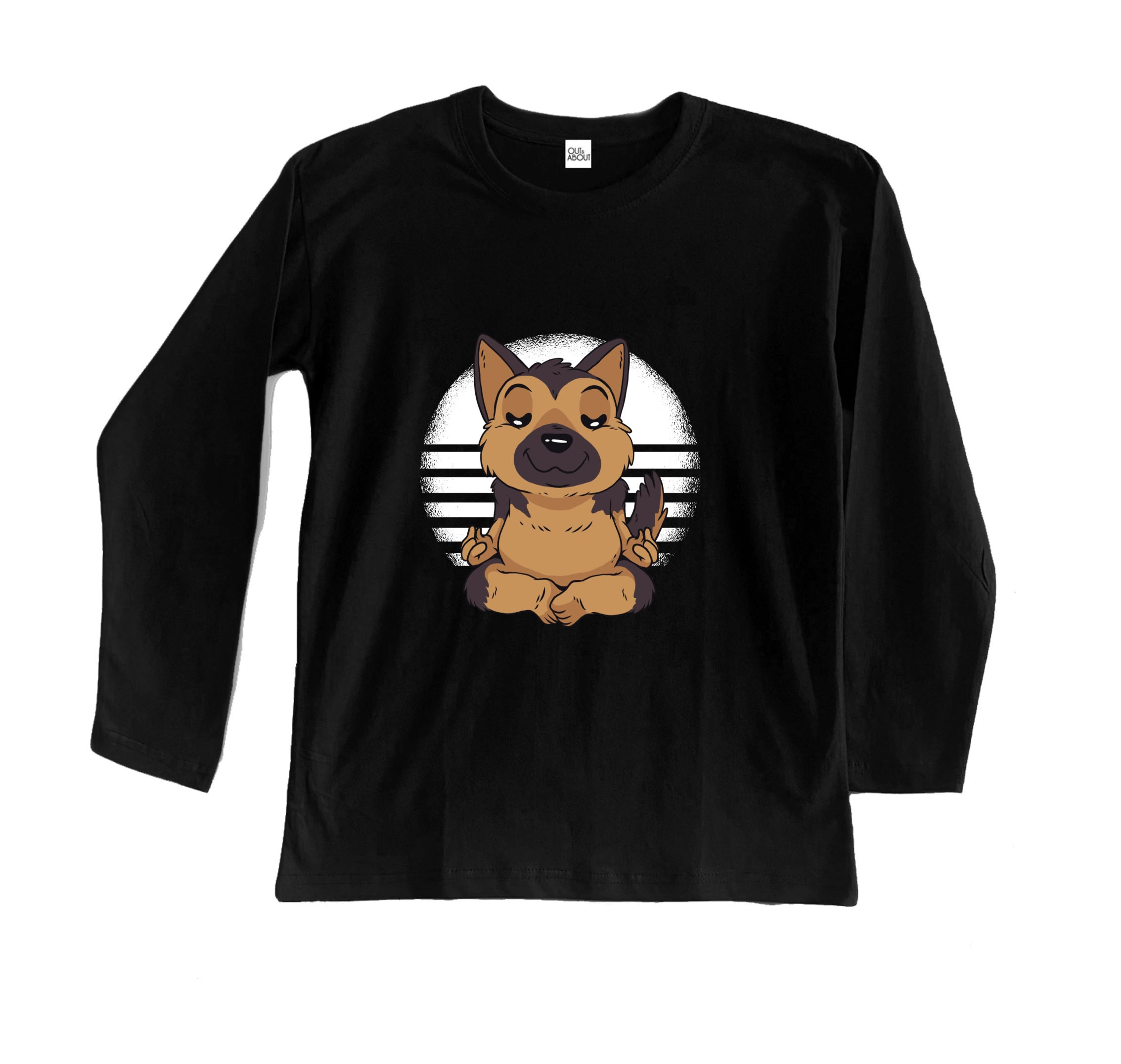 חולצה ארוכה רועה גרמני מתרגל יוגה חולצה ארוכה רועה גרמני מתרגל יוגה