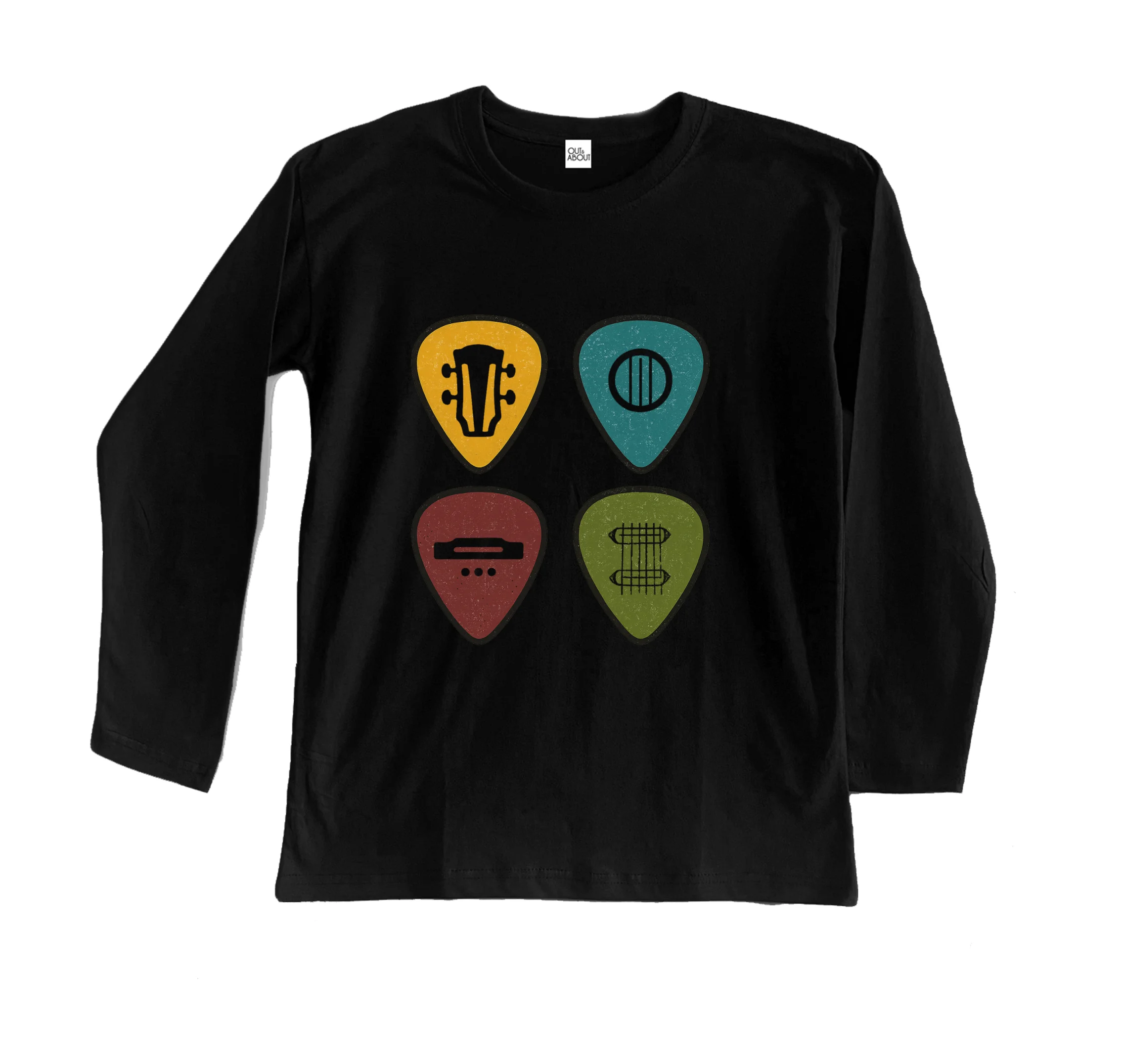 חולצה ארוכה פרטים של גיטרה חולצה ארוכה פרטים של גיטרה