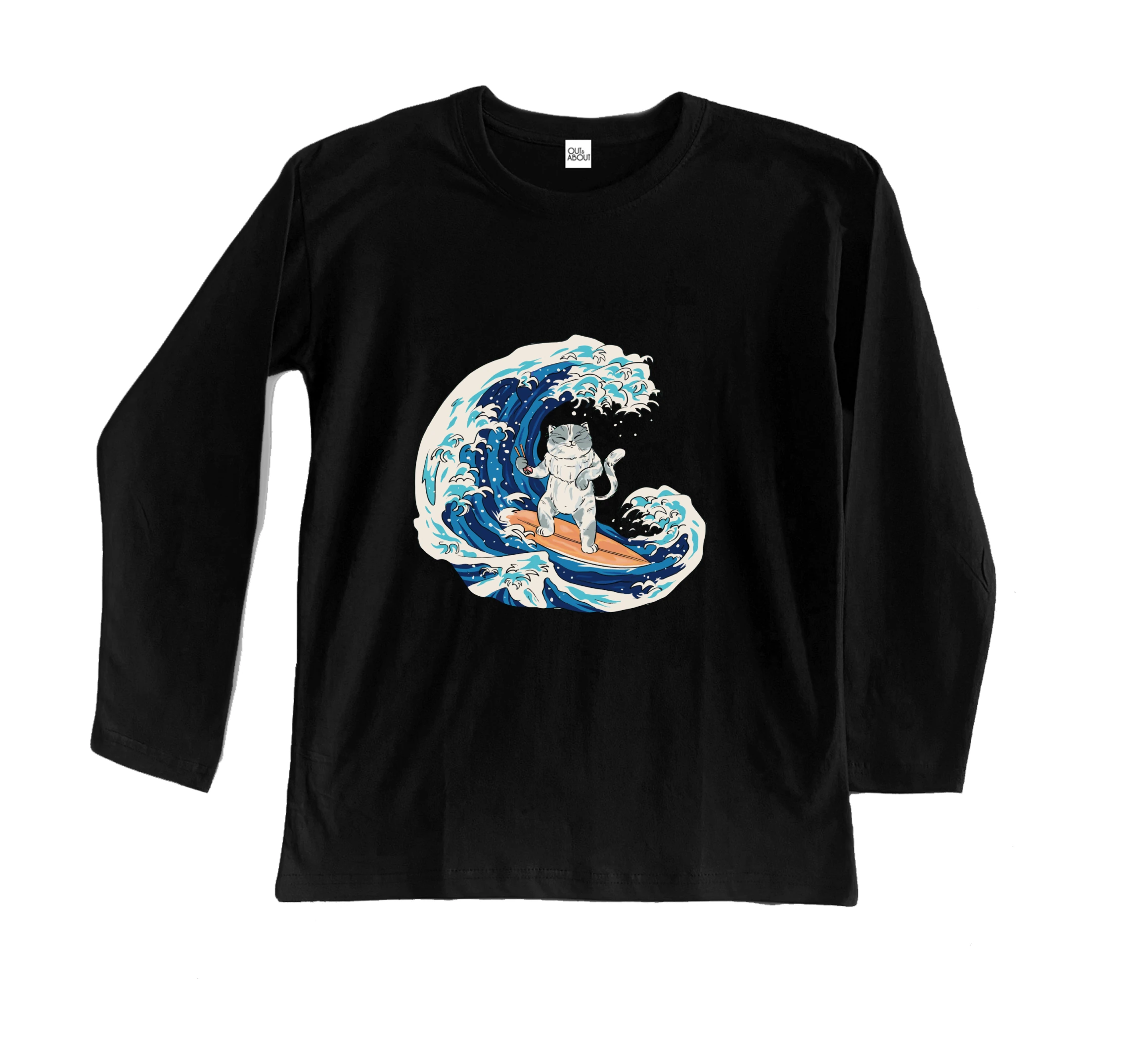 חולצה ארוכה Cat Sushi Wave