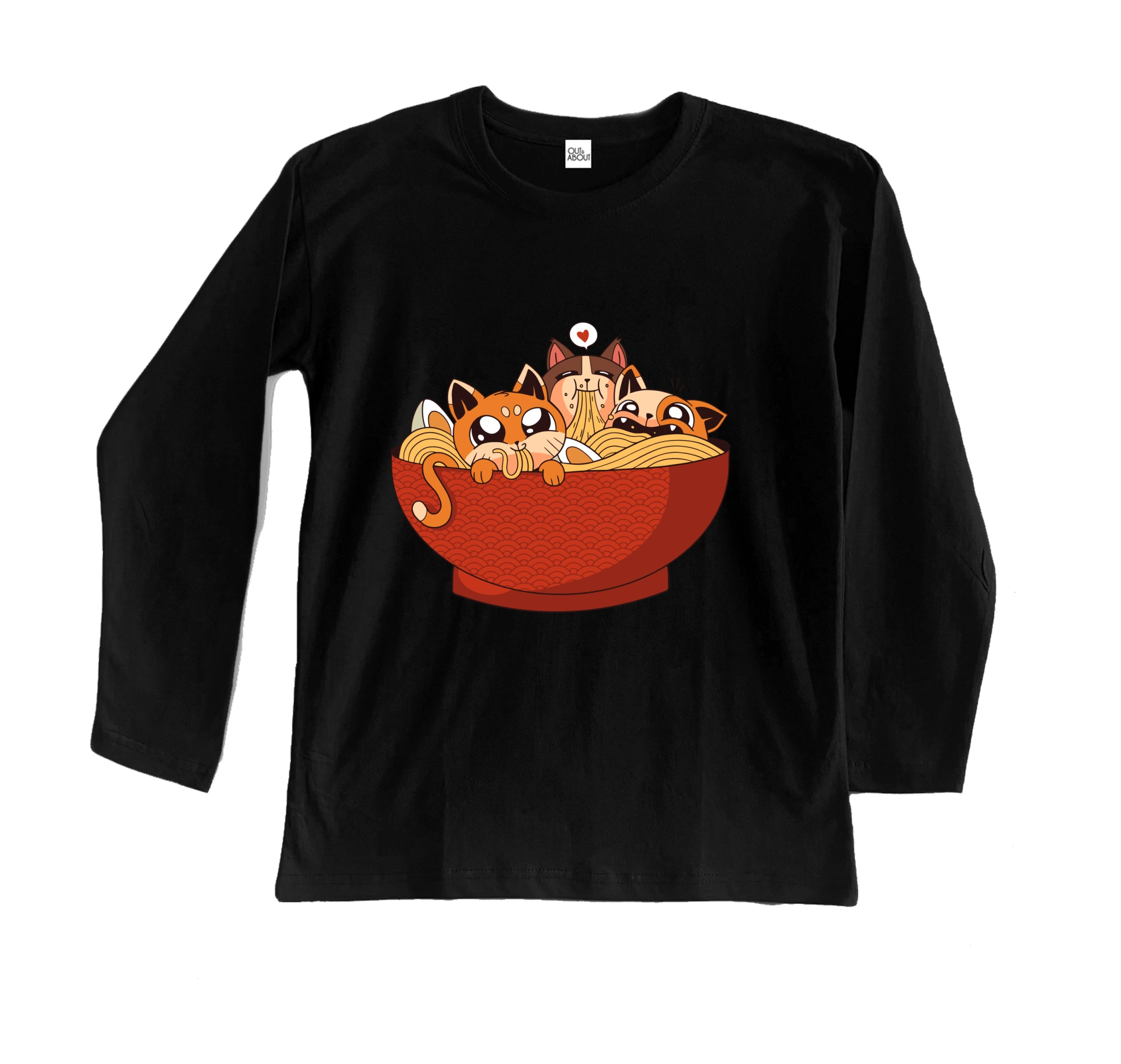 חולצה ארוכה ראמן חתולים חולצה ארוכה ראמן חתולים