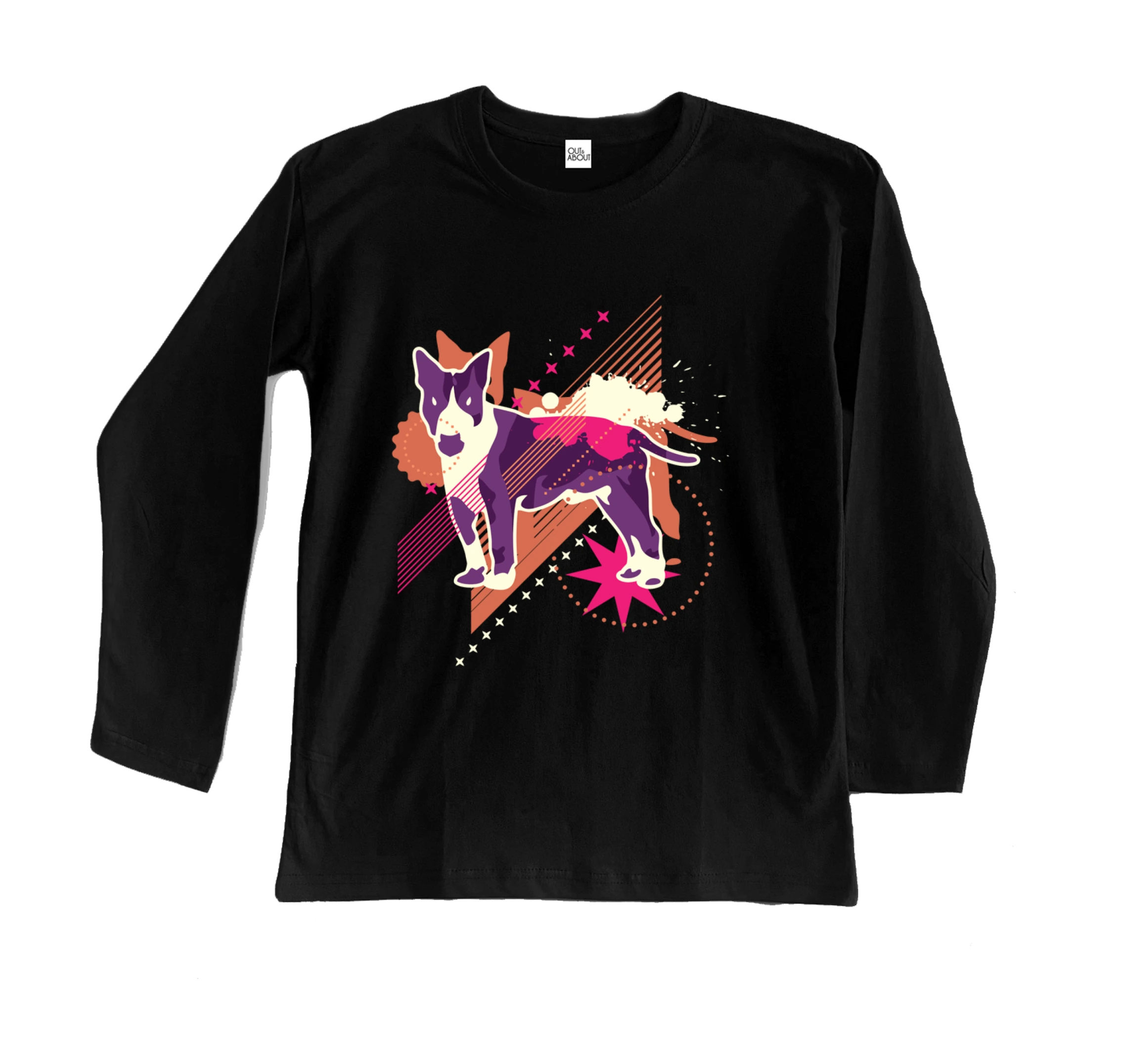 חולצה ארוכה כלב רטרו