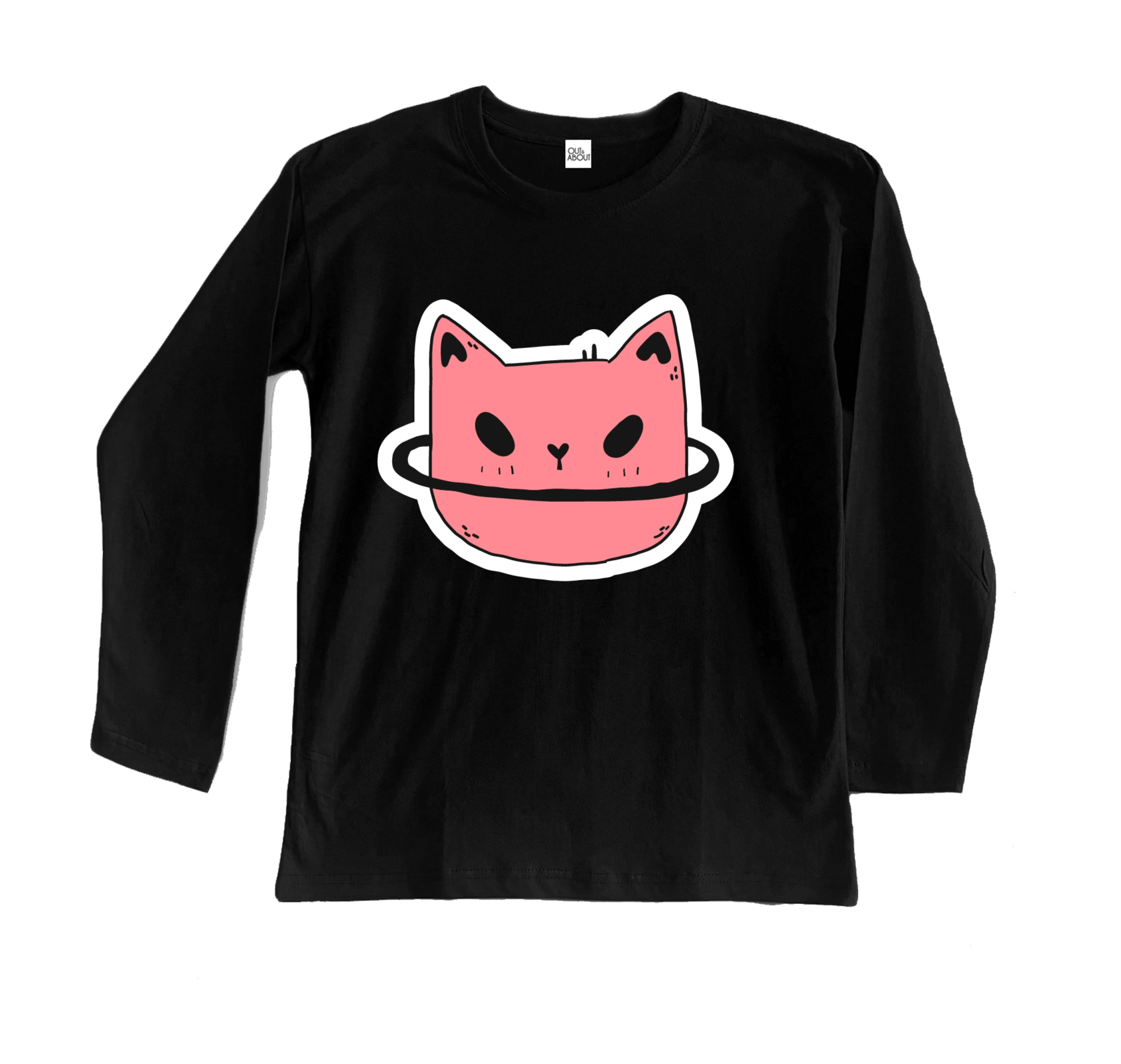 חולצה ארוכה חתול חלל חולצה ארוכה חתול חלל