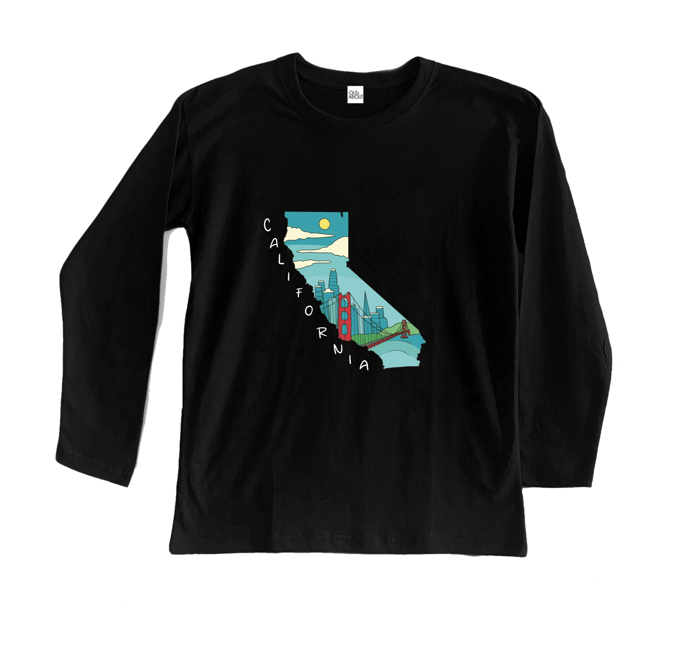 חולצה ארוכה מפת קליפורניה חולצה ארוכה מפת קליפורניה