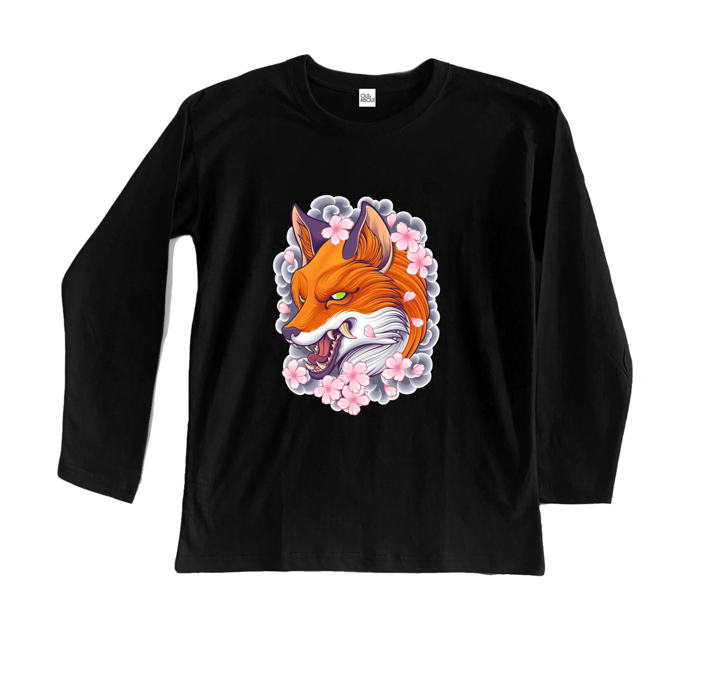 חולצה ארוכה קעקוע שועל חולצה ארוכה קעקוע שועל