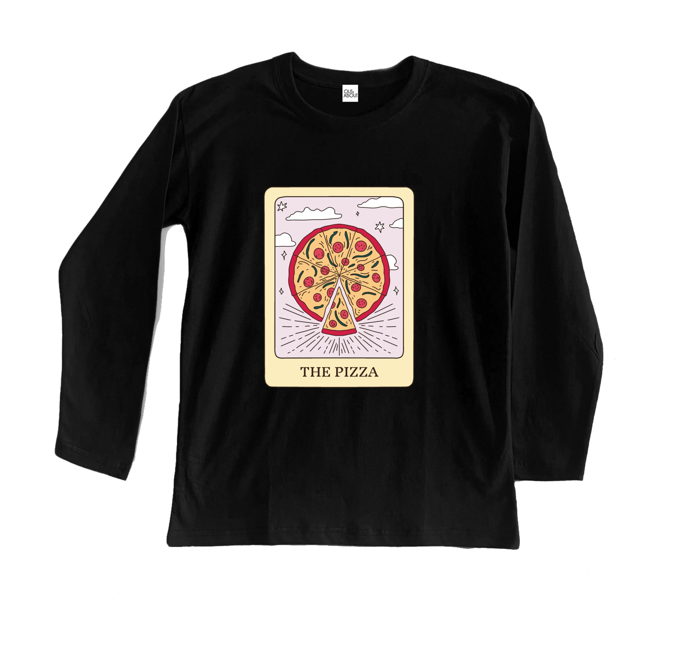 חולצה ארוכה קלף טארוט הפיצה חולצה ארוכה קלף טארוט הפיצה