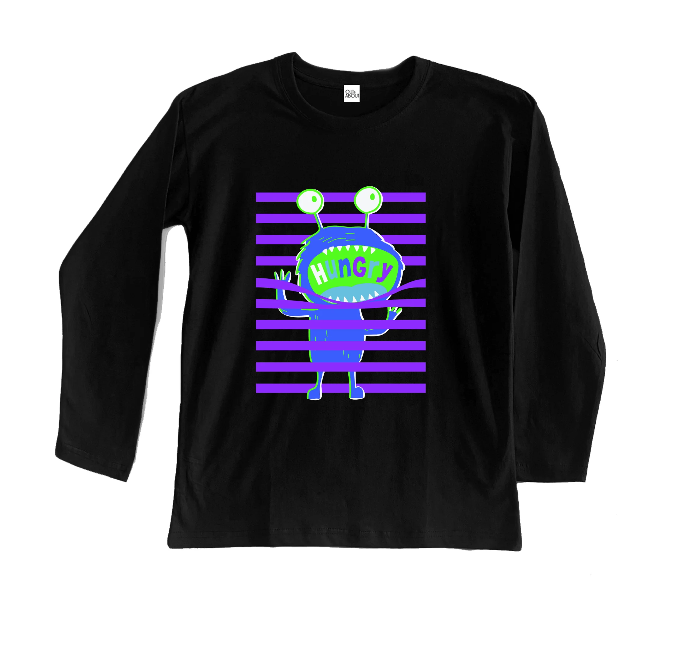 חולצה ארוכה מפלצת בחלון חולצה ארוכה מפלצת בחלון