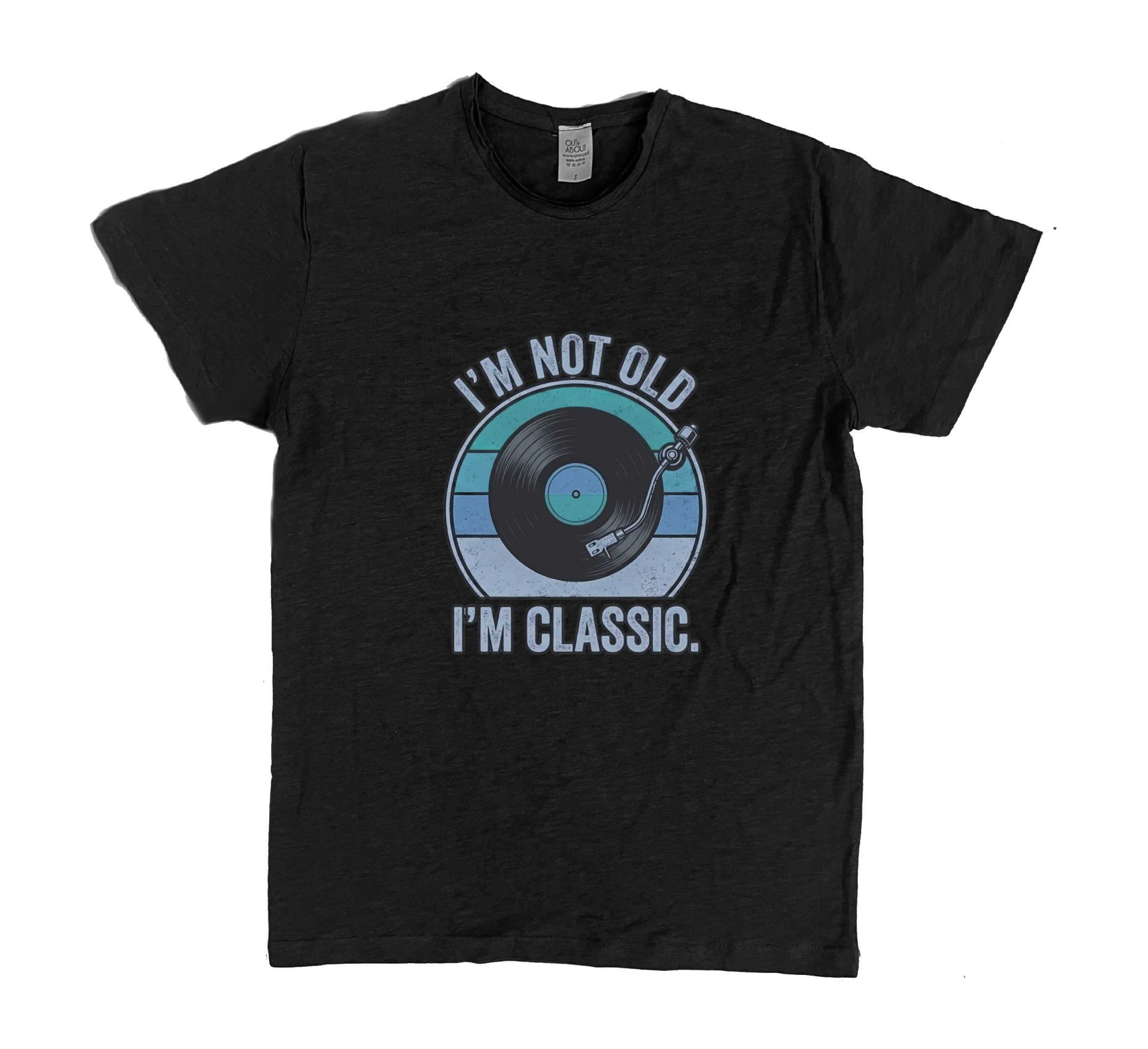 פרמיום טי not old classic vinyl - שחור, XL