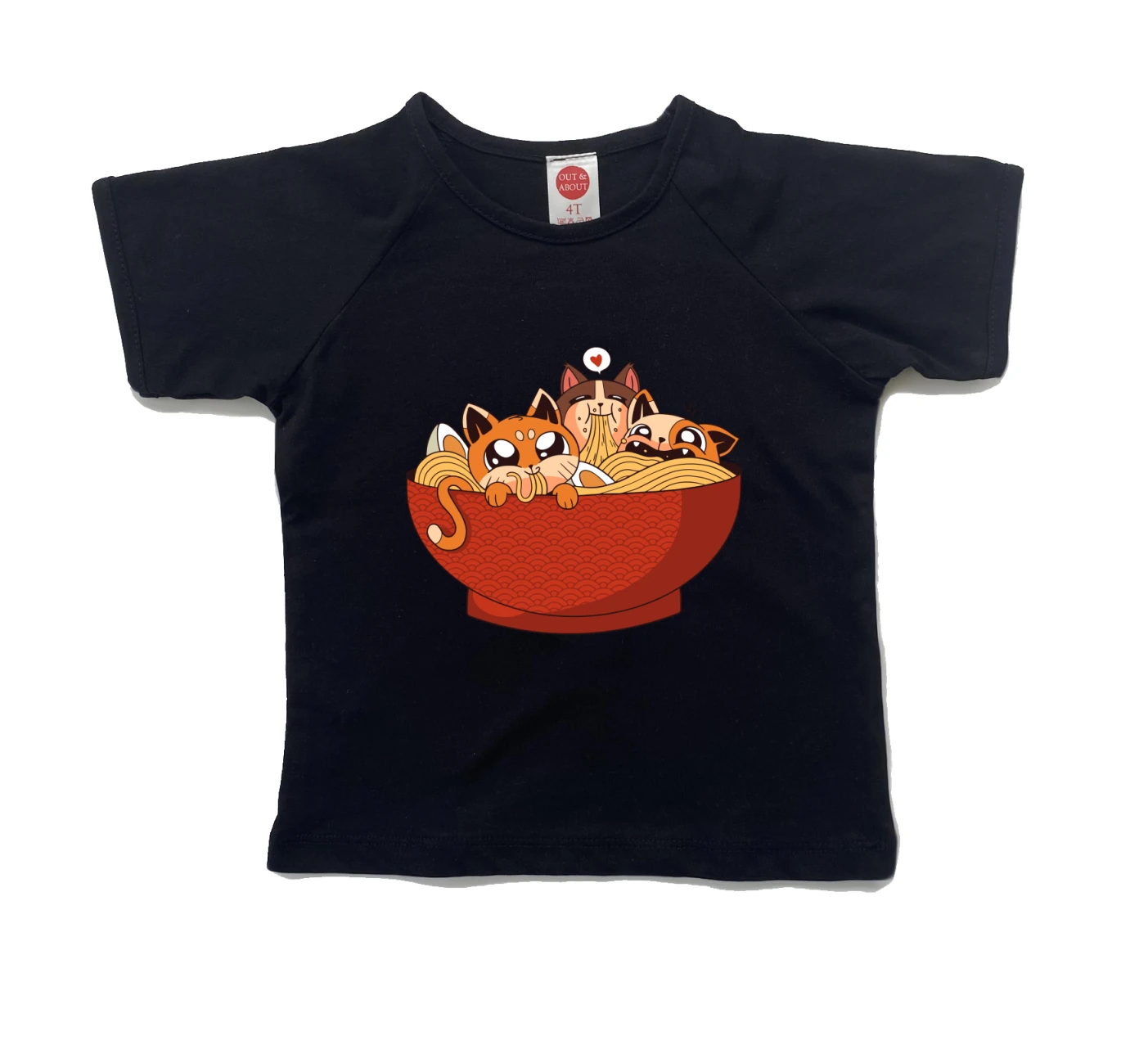 חולצת ילדים ראמן חתולים חולצת ילדים ראמן חתולים