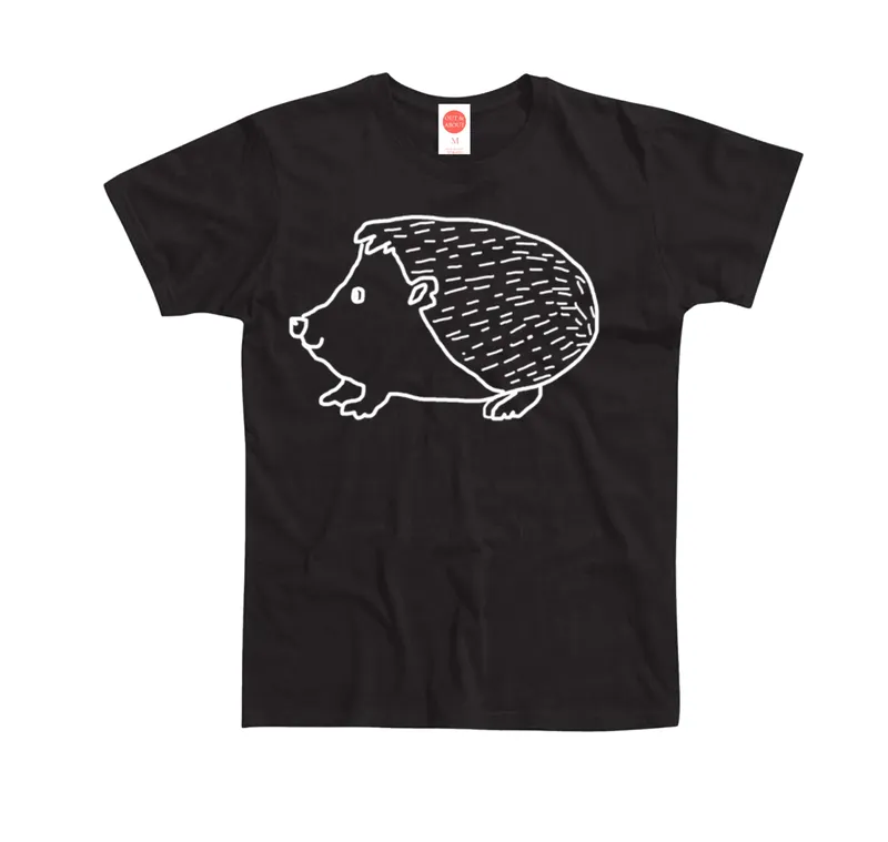 Basic T-shirt with hedgehog illustration