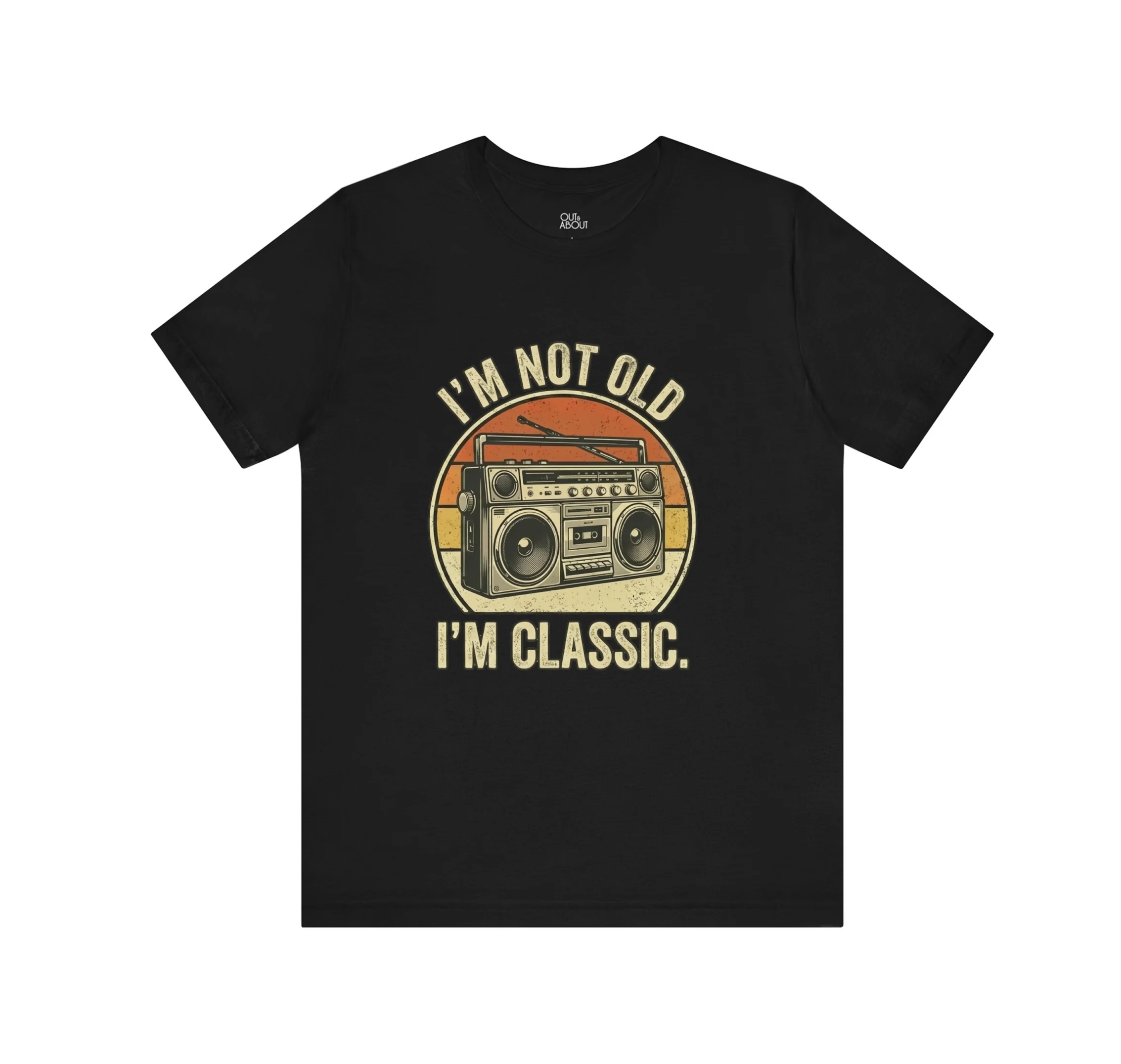 בייסיק טי not old classic boombox - שחור, XL