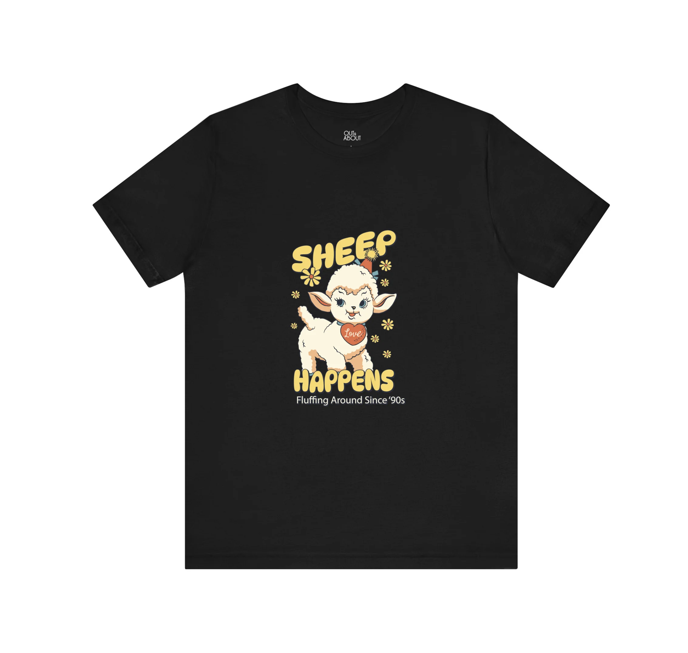בייסיק טי Sheep Happens - שחור, 6XL