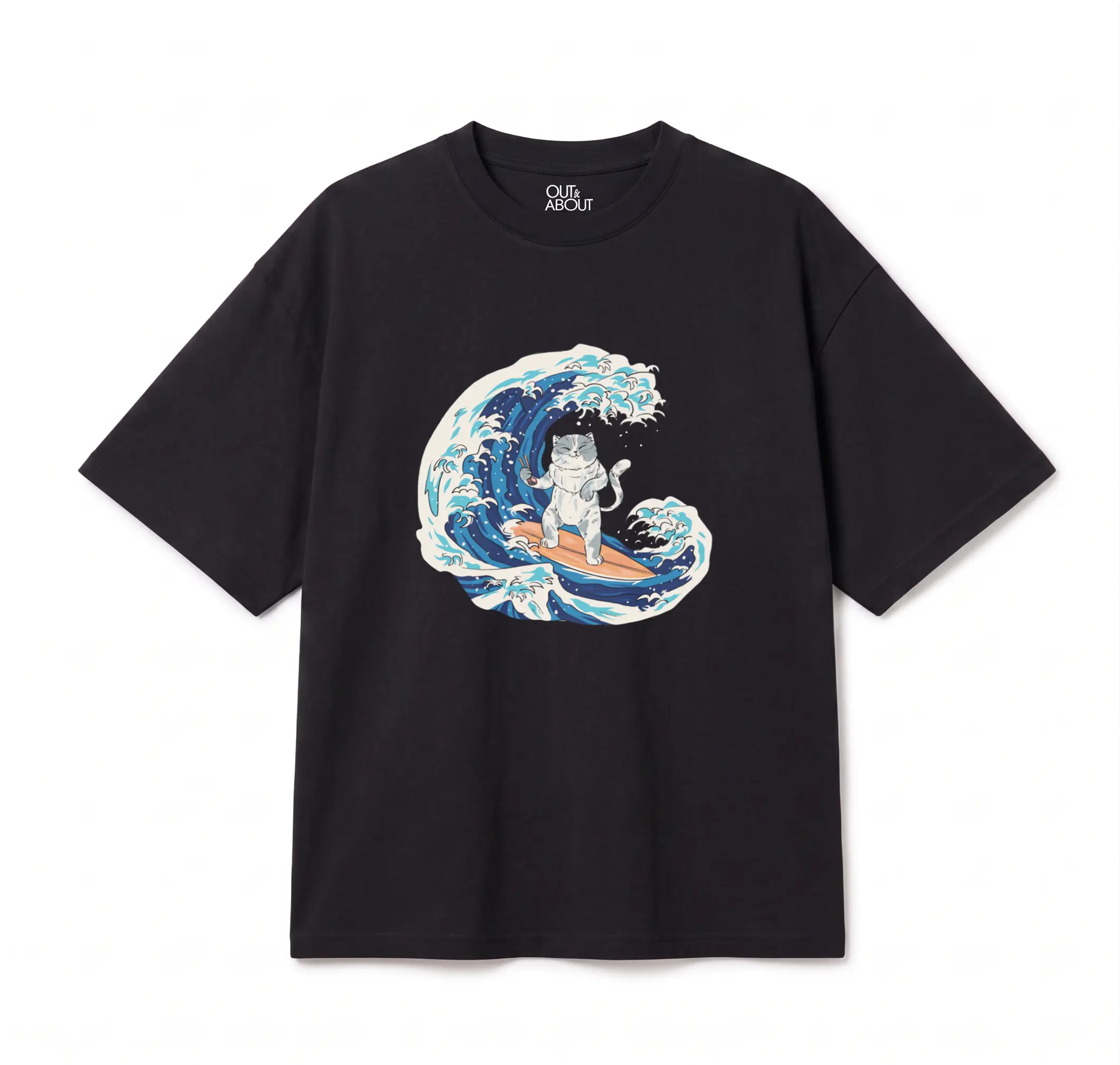 חולצת אוברסייז Cat Sushi Wave חולצת אוברסייז Cat Sushi Wave