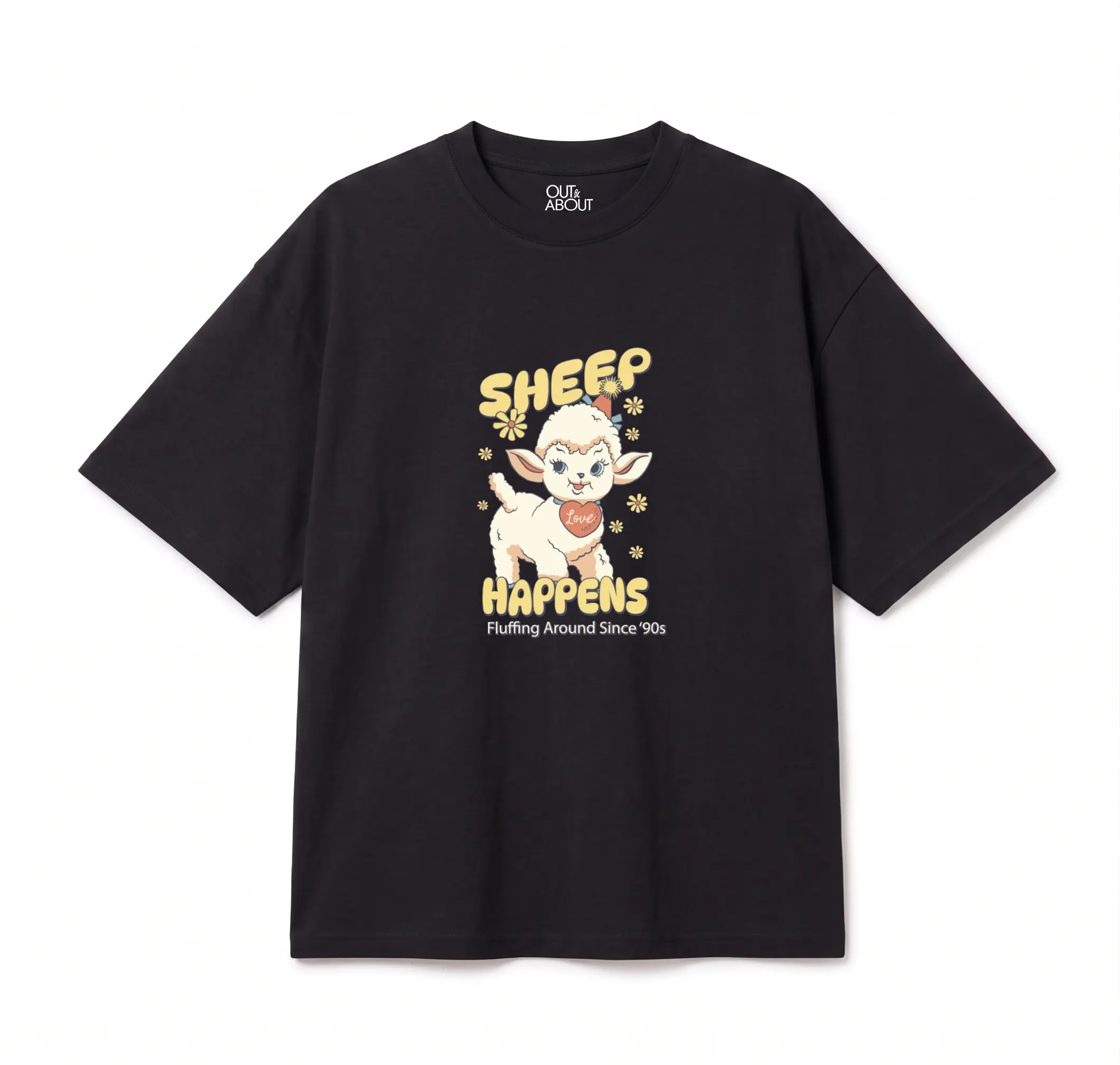 חולצת אוברסייז Sheep Happens חולצת אוברסייז Sheep Happens