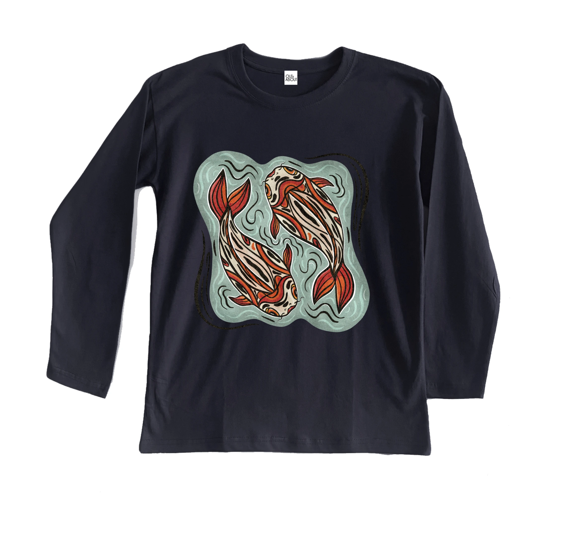 חולצה ארוכה דגים יפנים חולצה ארוכה דגים יפנים