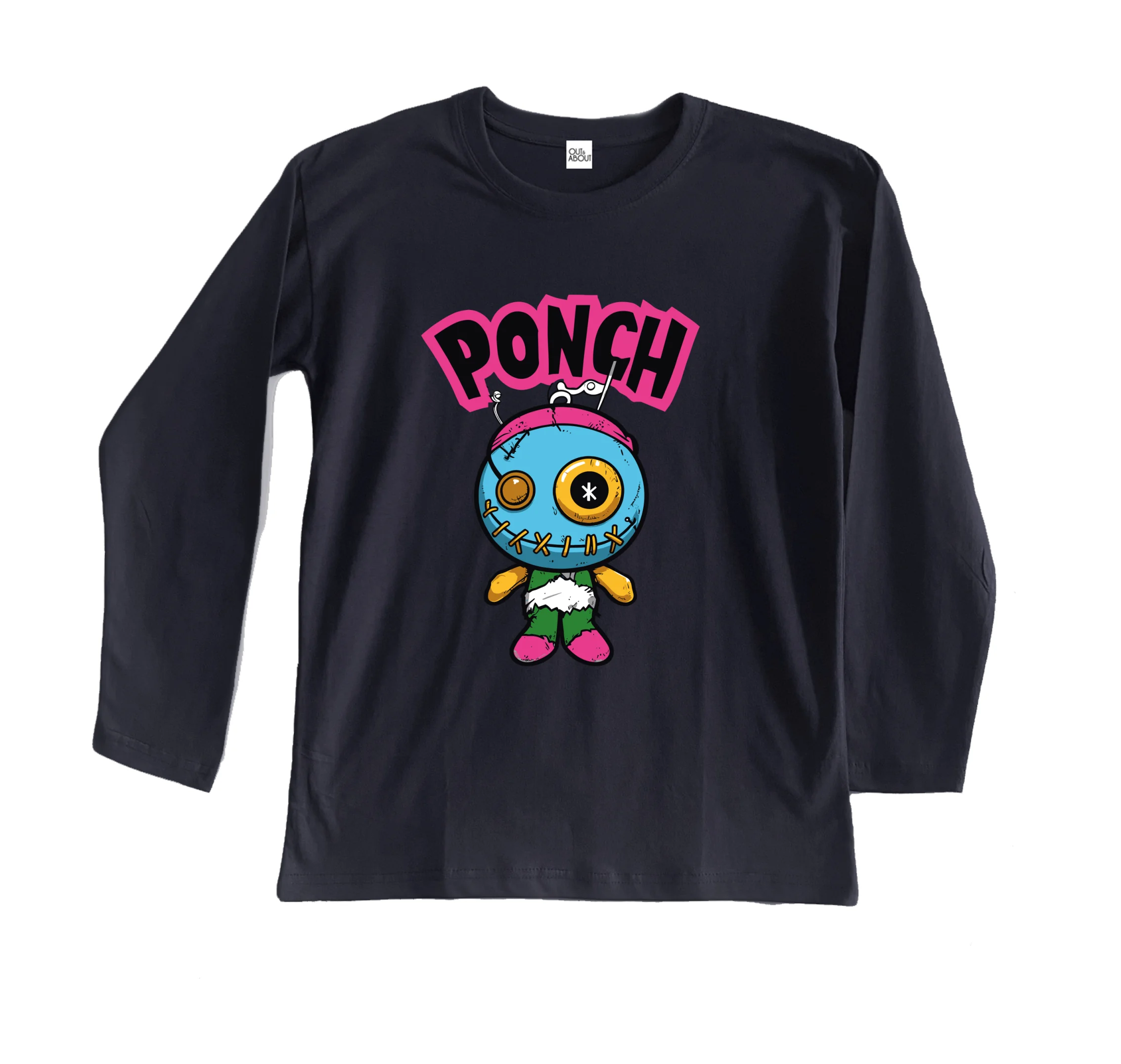 חולצה ארוכה דמות מצוירת מעולפת חולצה ארוכה דמות מצוירת מעולפת