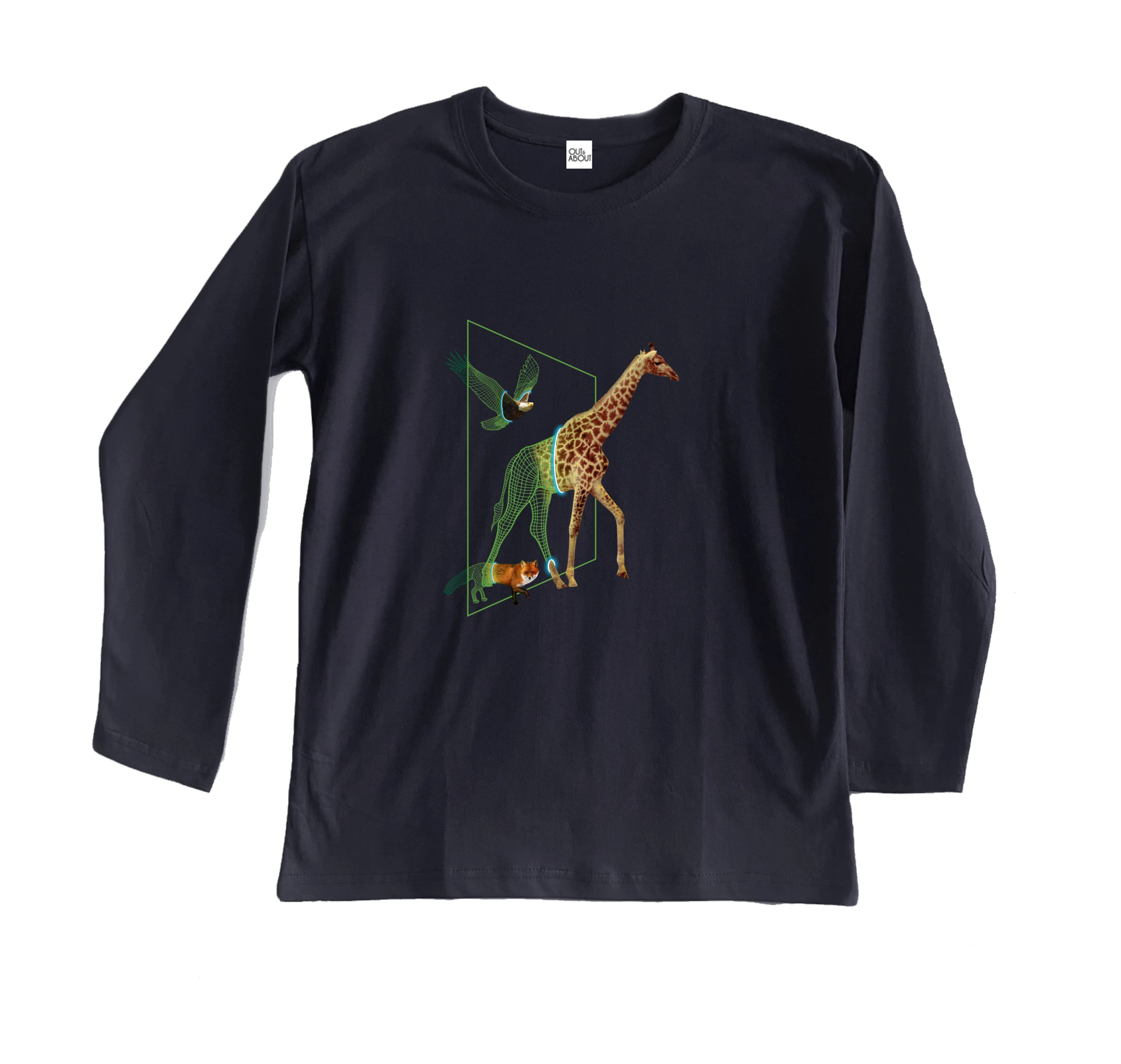 חולצה ארוכה ג'ירפה בהולוגרמה חולצה ארוכה ג'ירפה בהולוגרמה