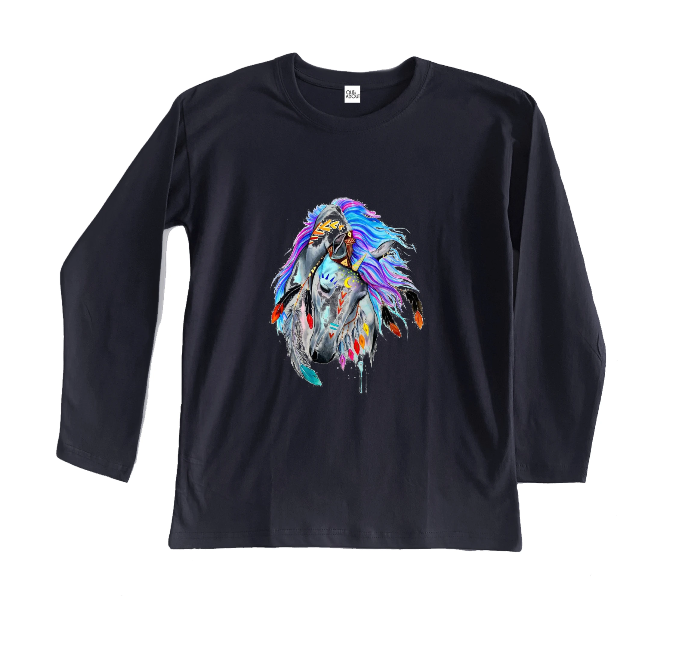 חולצה ארוכה סוס אינדיאני חולצה ארוכה סוס אינדיאני