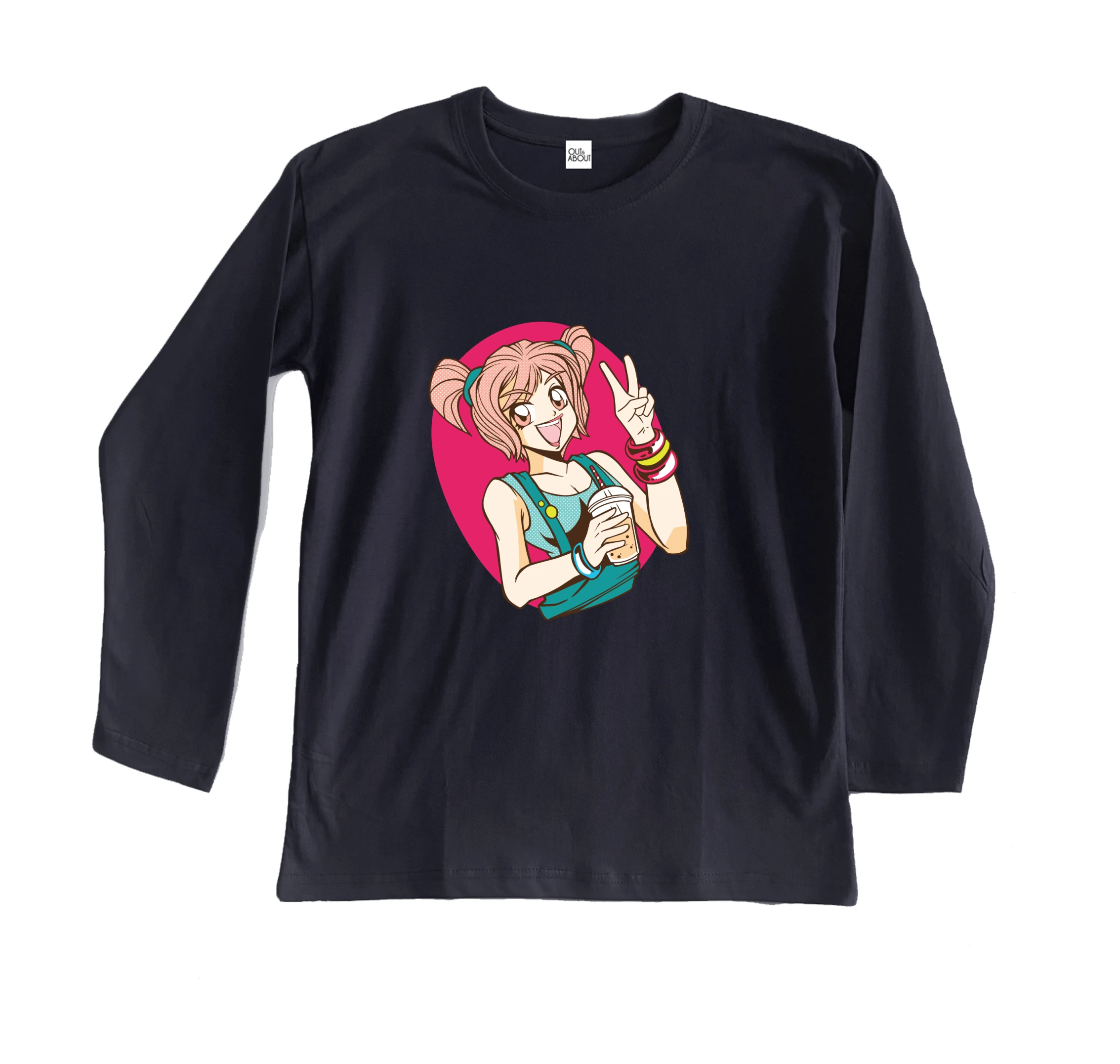 חולצה ארוכה אנימה תה חולצה ארוכה אנימה תה