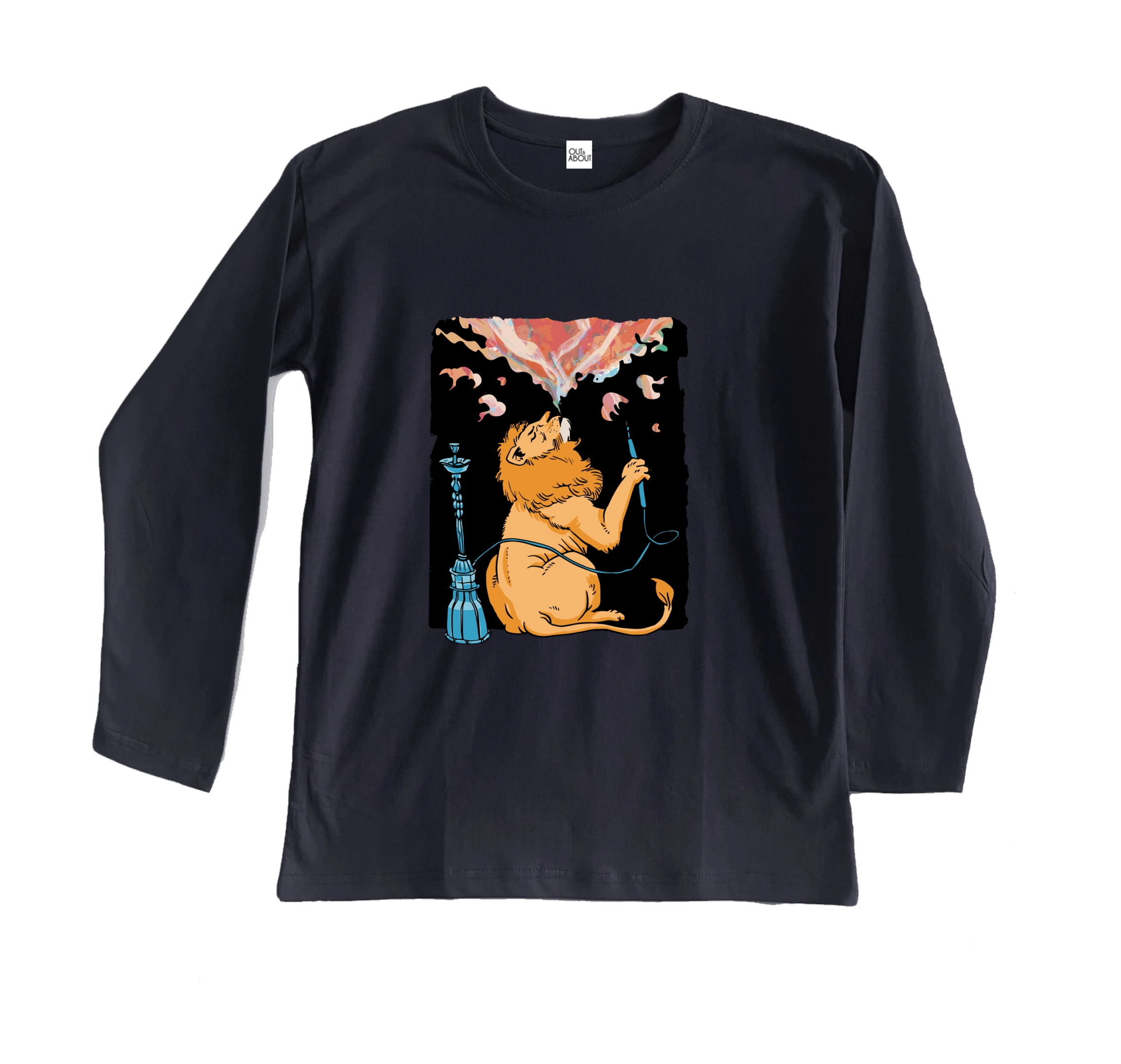 חולצה ארוכה אריה מעשן נרגילה חולצה ארוכה אריה מעשן נרגילה