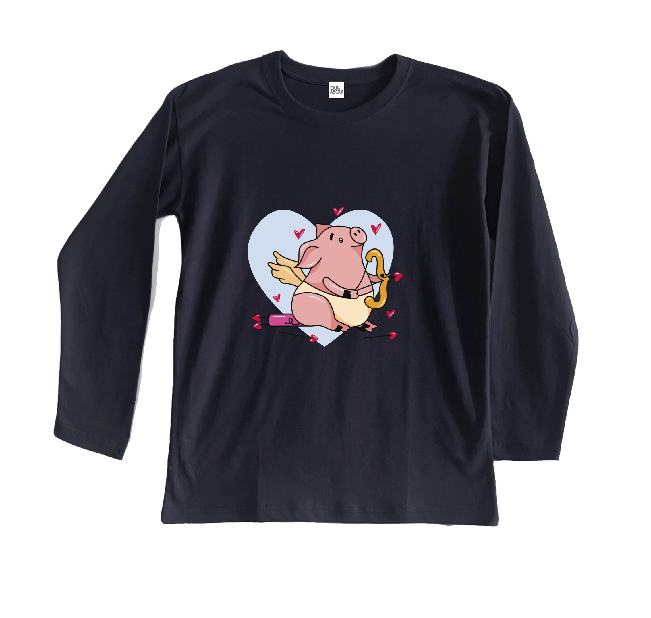 חולצה ארוכה חזיר קופידון מאוהב