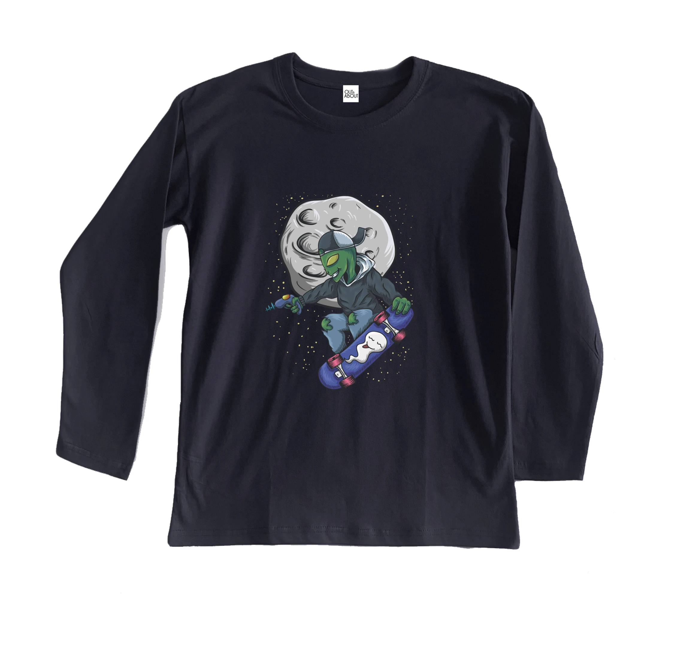 חולצה ארוכה חייזר גולש בחלל חולצה ארוכה חייזר גולש בחלל