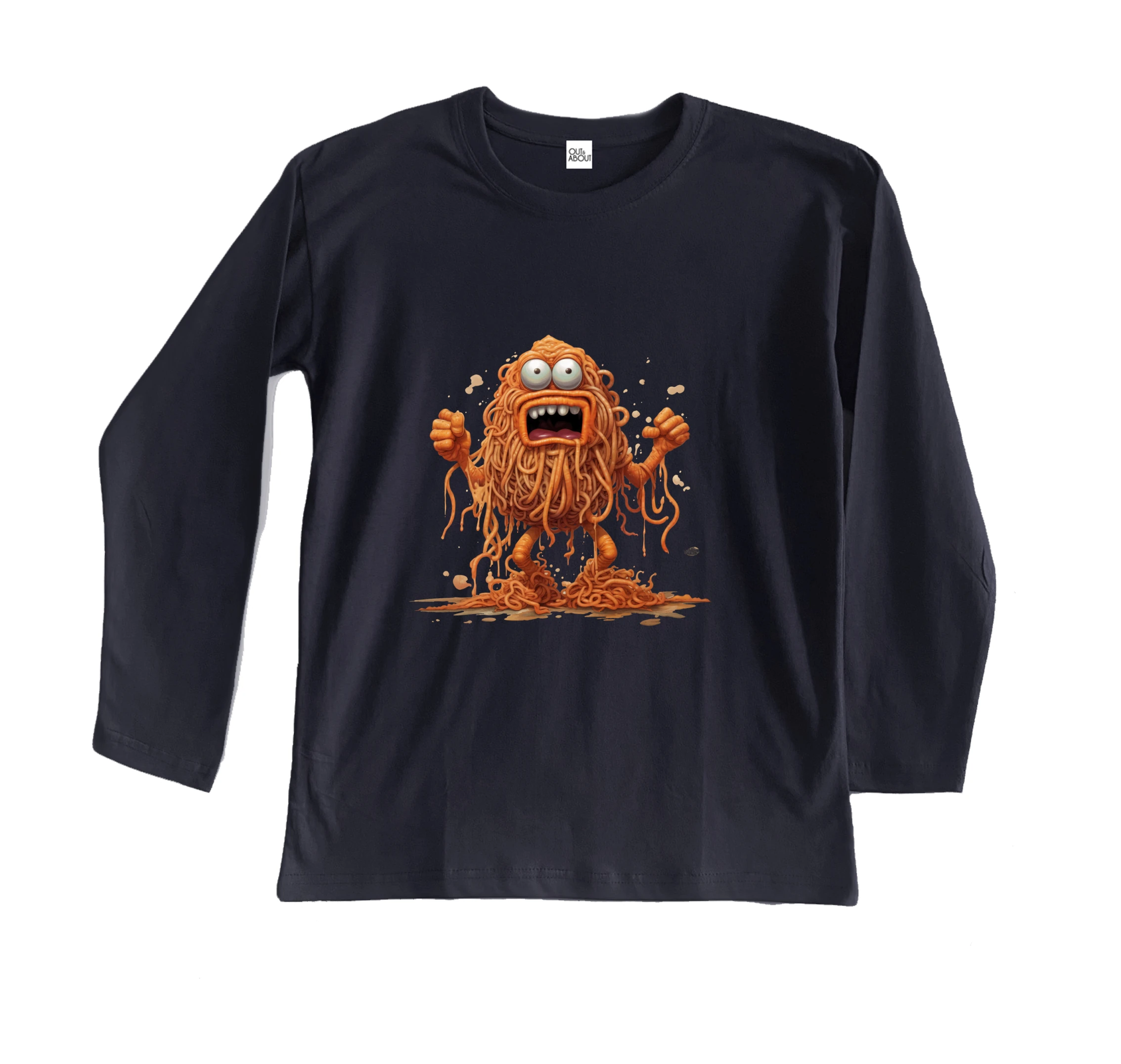 חולצה ארוכה מפלצת הספגטי חולצה ארוכה מפלצת הספגטי