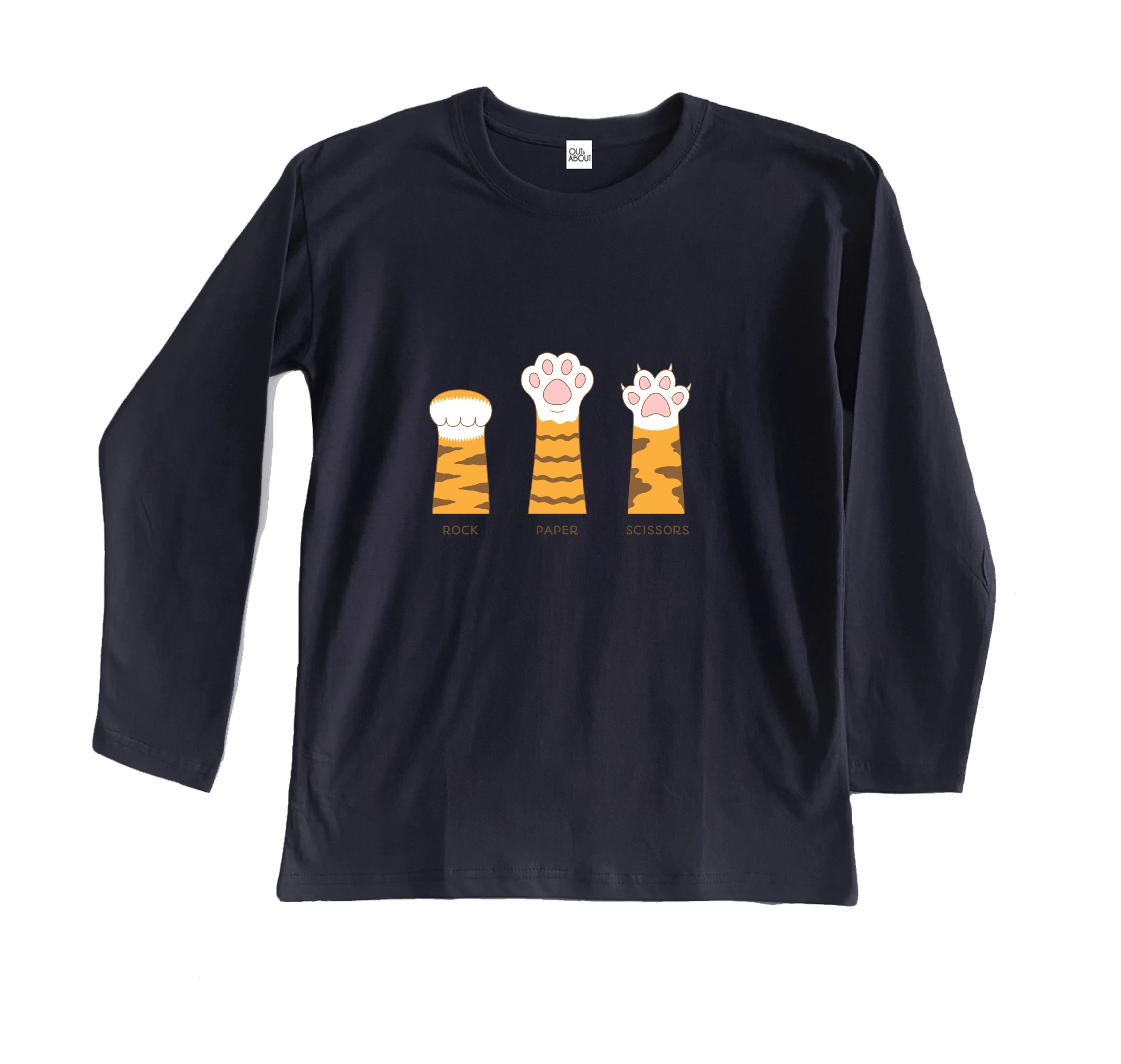 חולצה ארוכה אבן נייר ומספריים חולצה ארוכה אבן נייר ומספריים