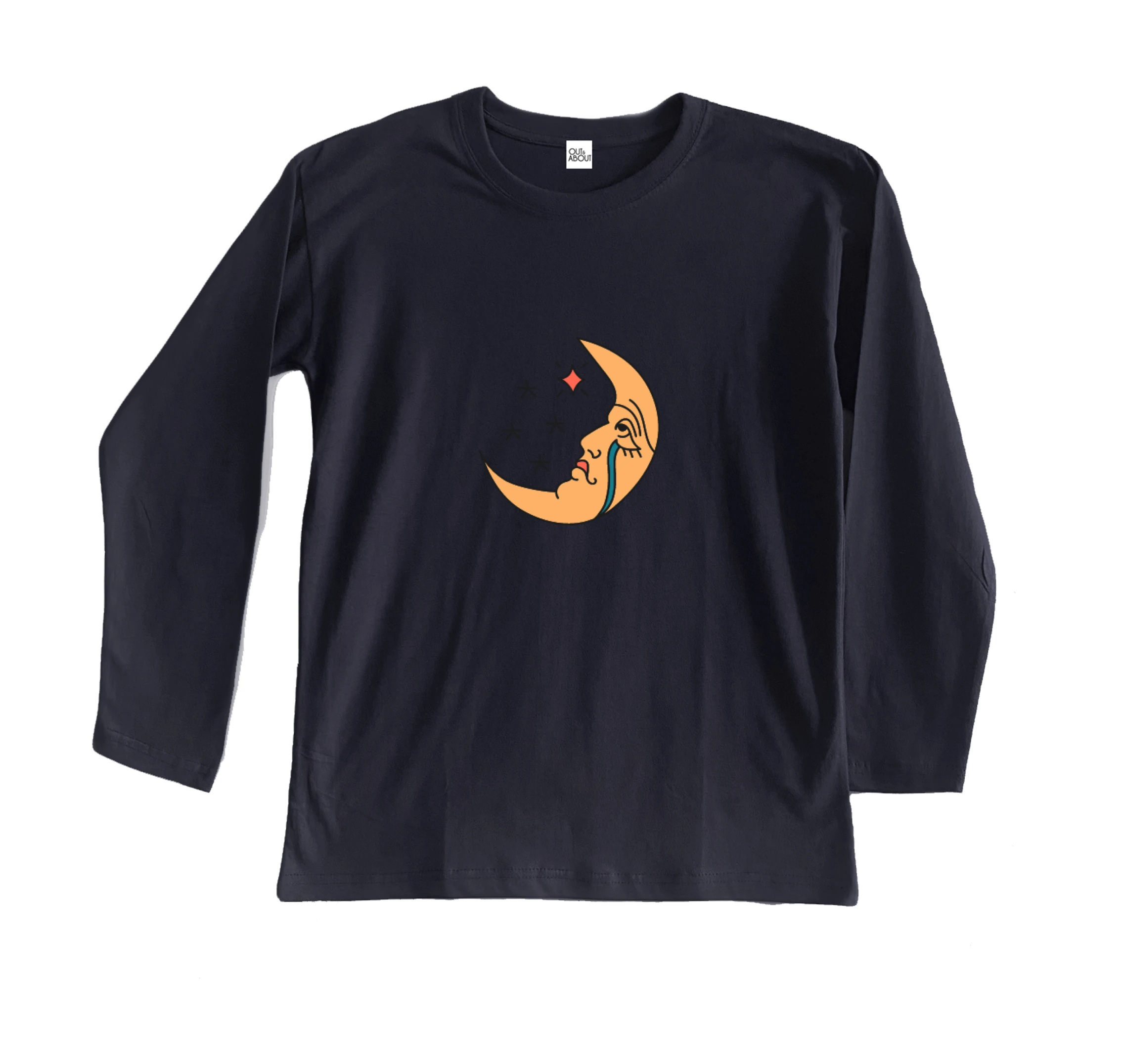 חולצה ארוכה קעקוע ירח חולצה ארוכה קעקוע ירח