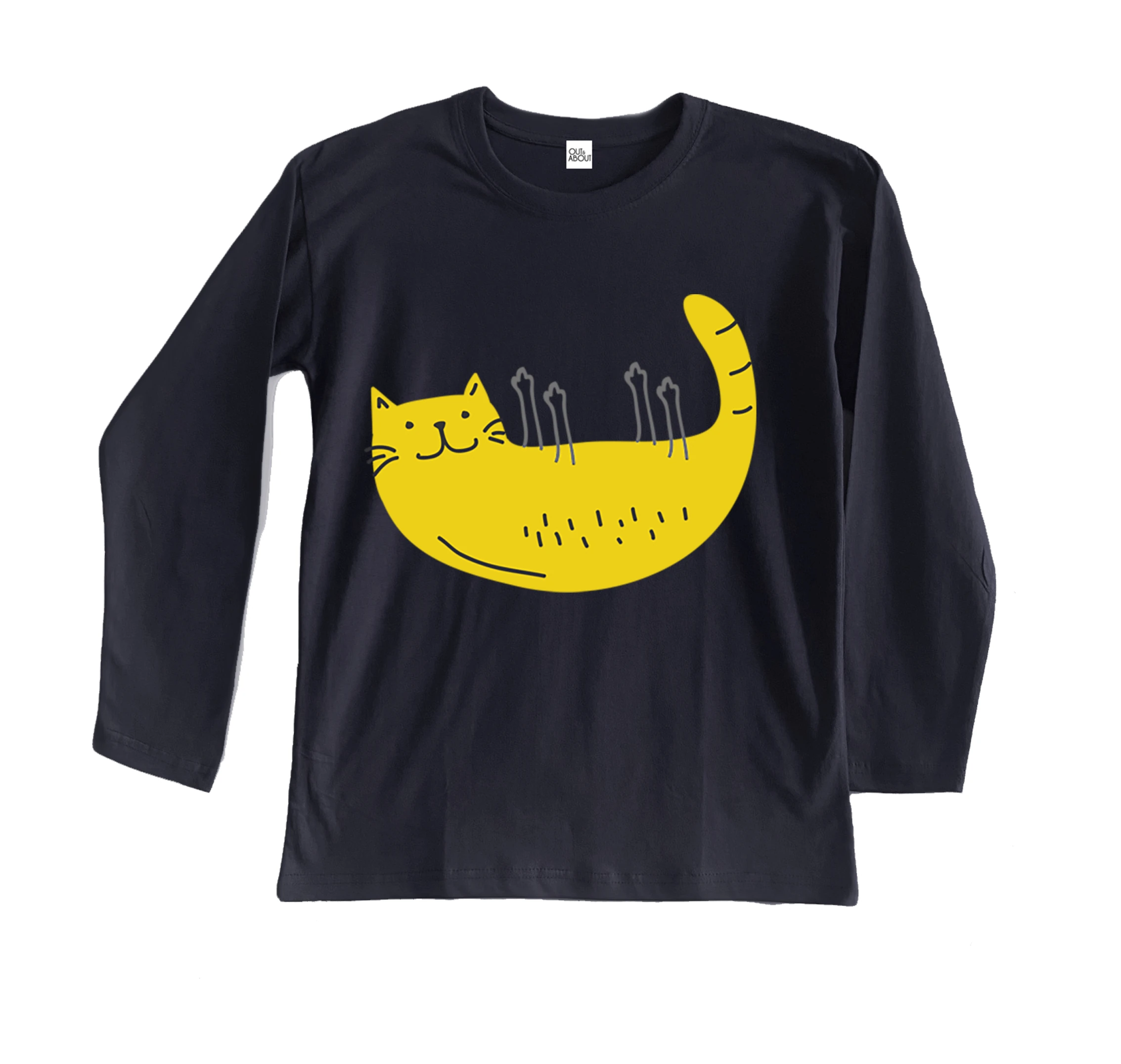 חולצה ארוכה חתול על הגב חולצה ארוכה חתול על הגב