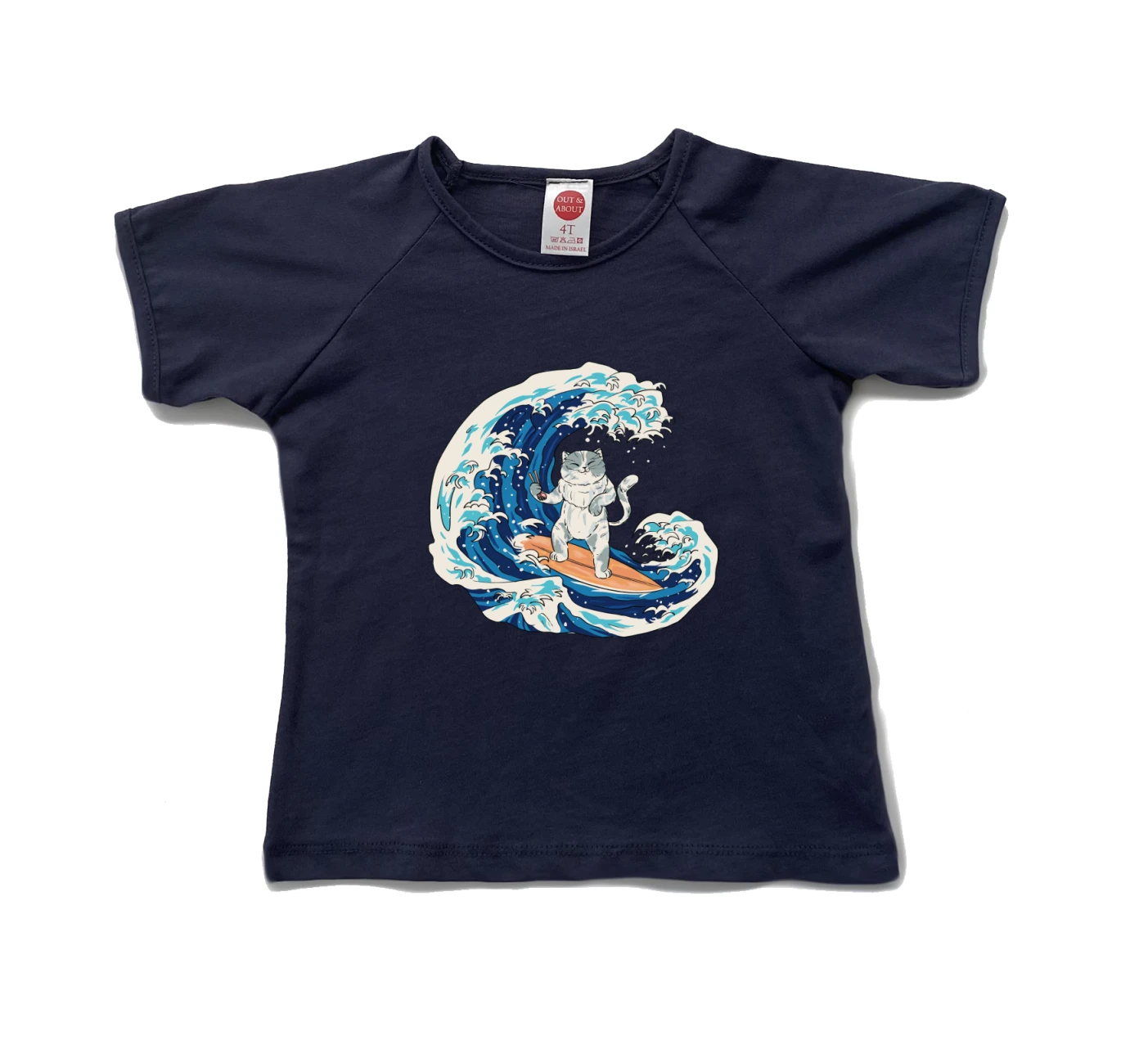 חולצת ילדים Cat Sushi Wave