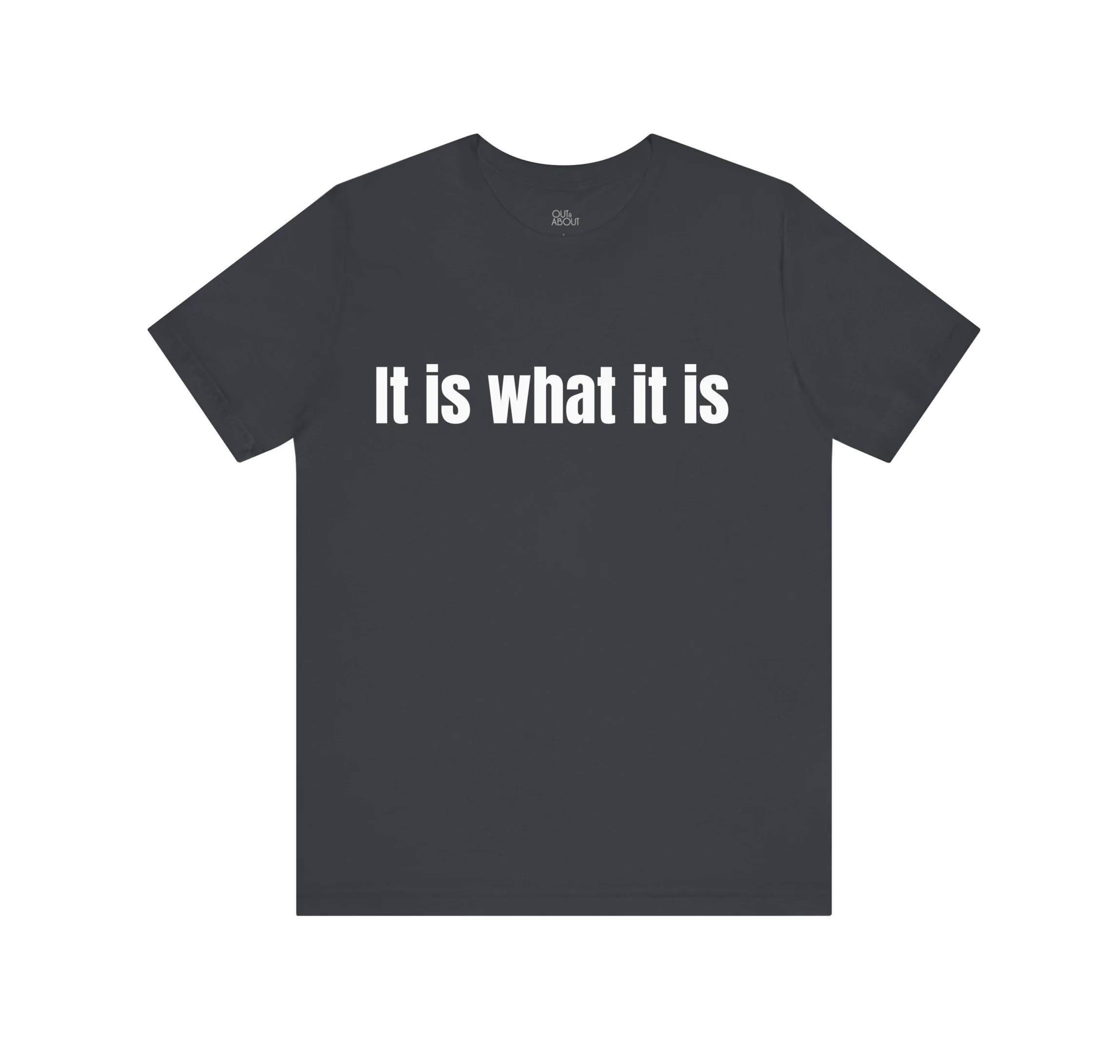 בייסיק טי It is what it is – 2XL, אפור כהה