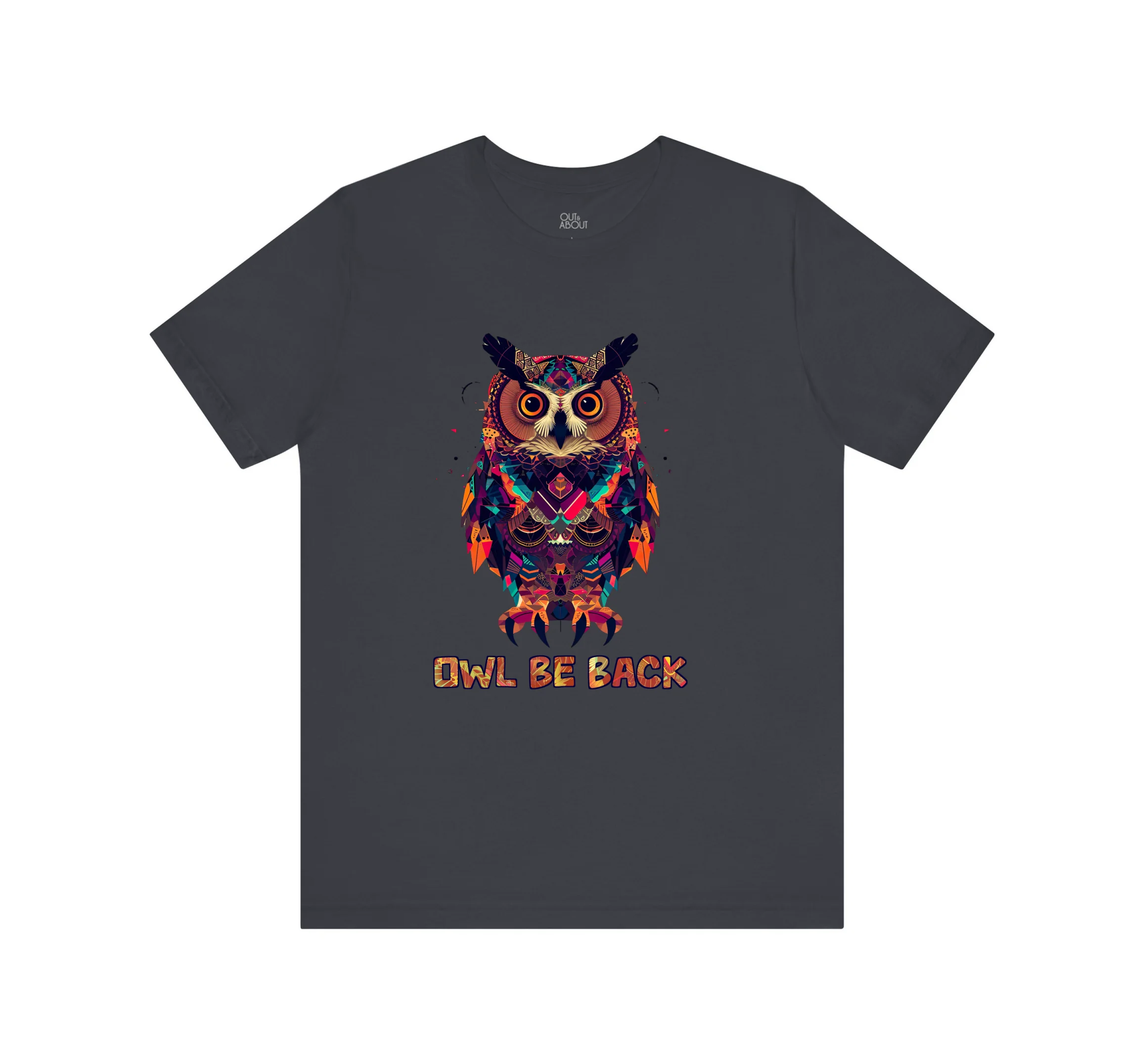 בייסיק טי owl be back – XL, אפור כהה