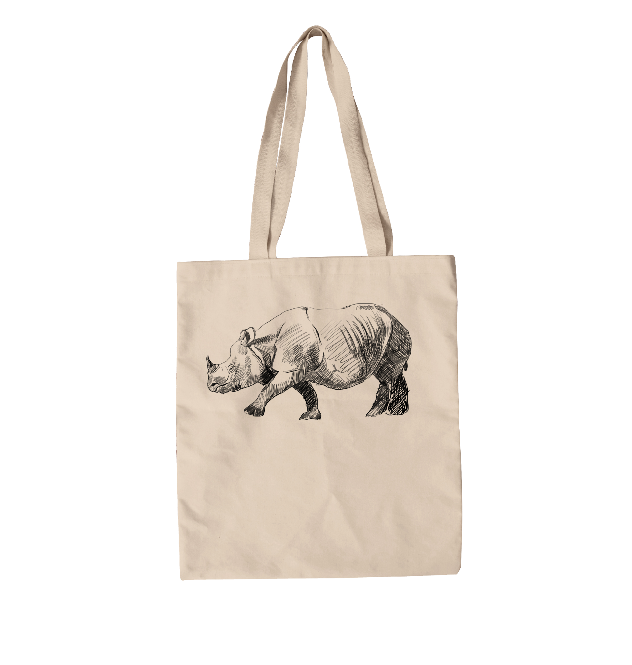 תיק בד איור קרנף