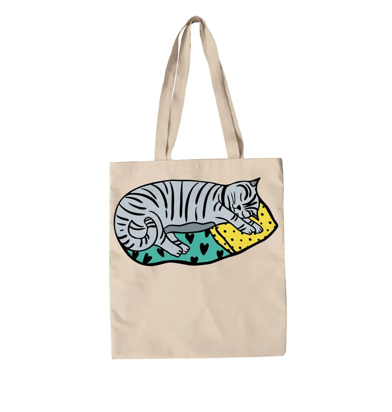 sleepy cat canvas bag 1