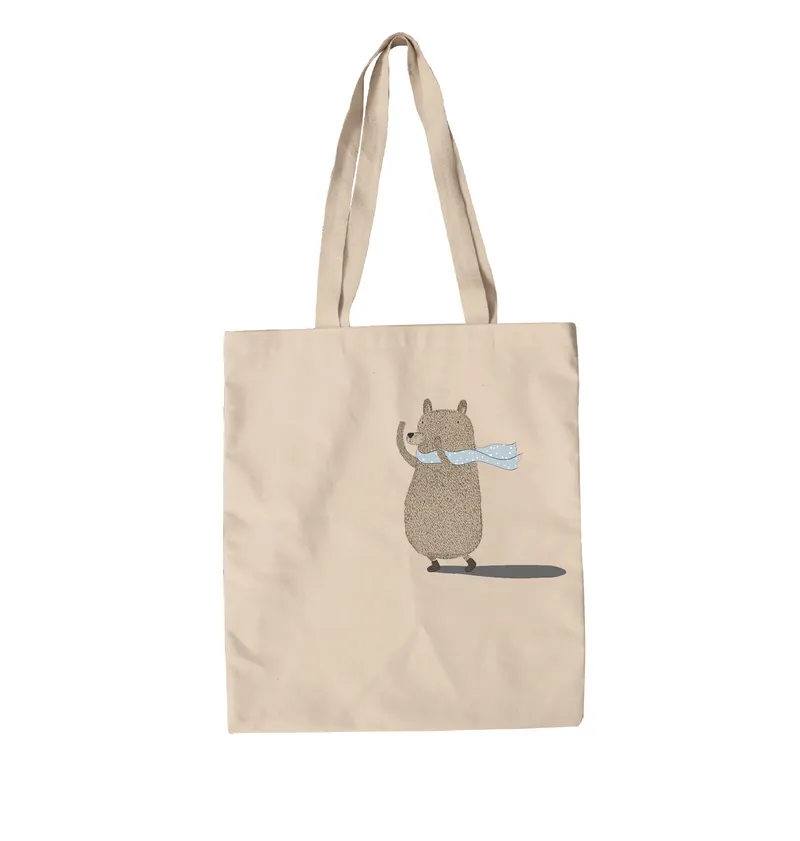 Bear in the Rain Canvas Bag