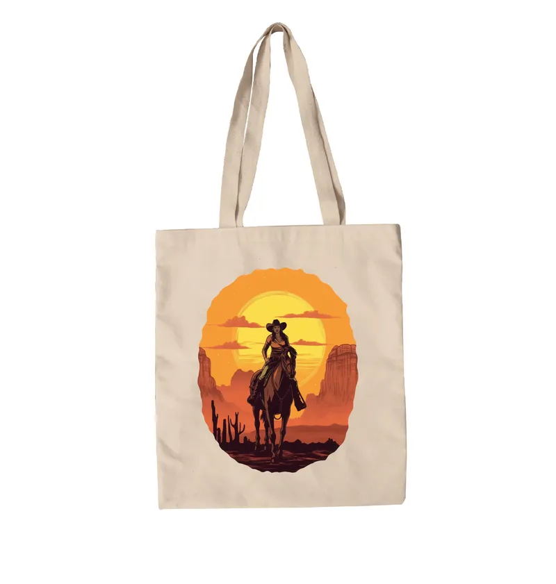 Cowgirl Horse Canvas Bag