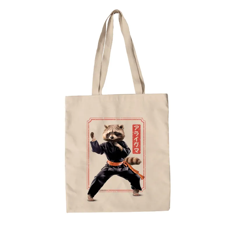 תיק בד Kungfu Raccoon