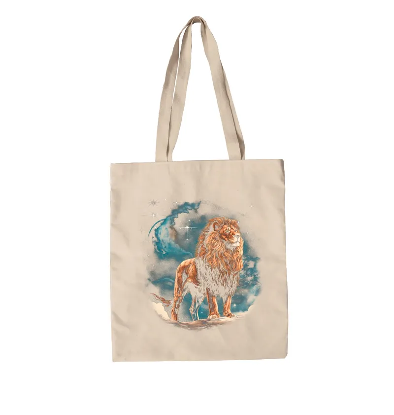 Lion night canvas bag