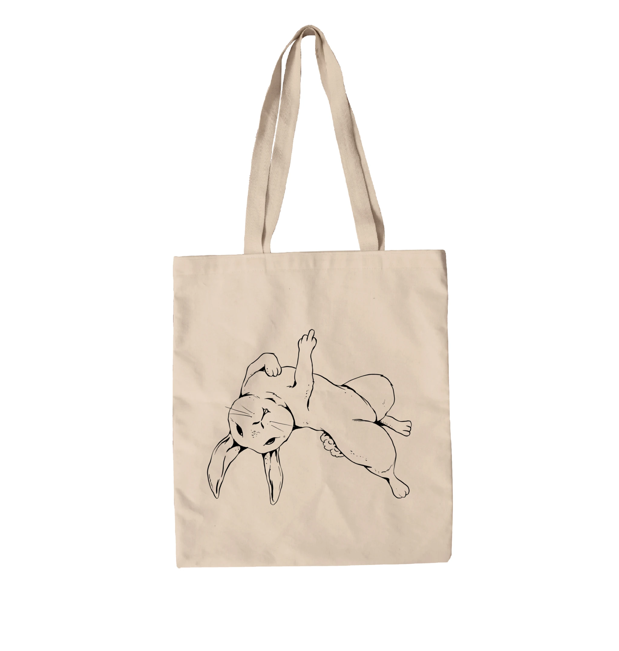 תיק בד middle finger rabbit