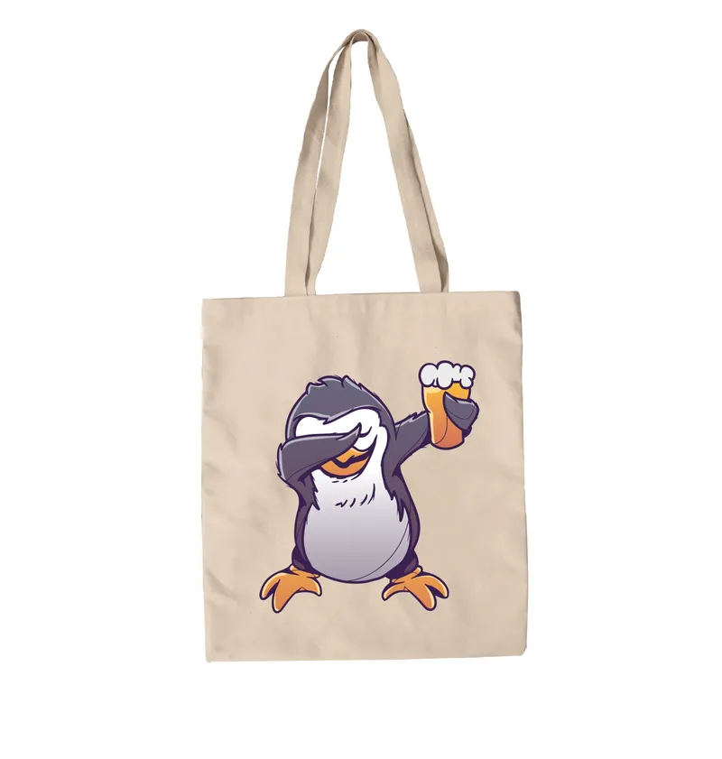 Penguin Dove Canvas Bag with Beer